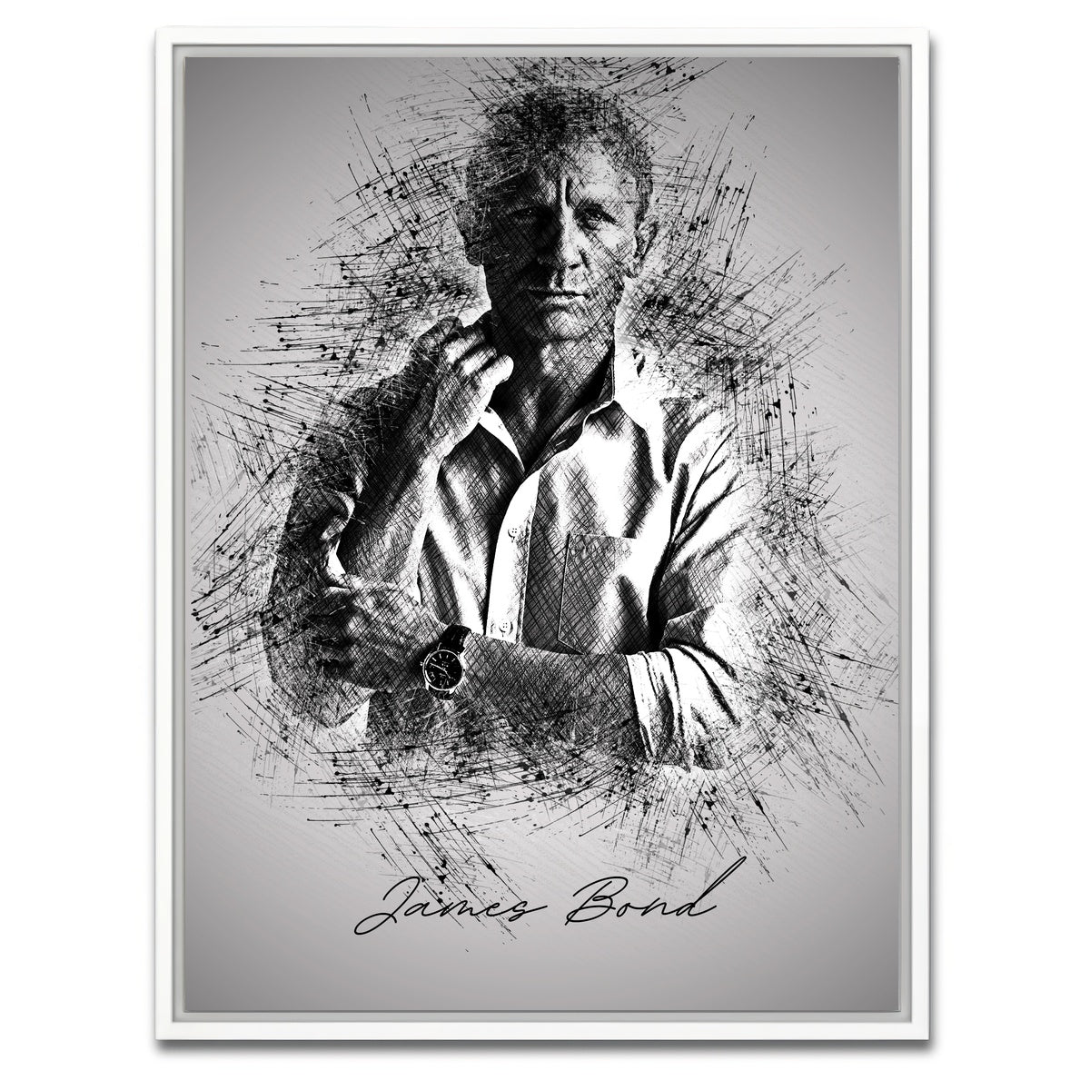 AUTO-MOCKUP WHITE | James Bond Sleeves | 1 Piece | White Framed Canvas | group=3x4
