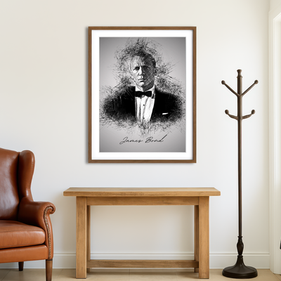 AUTO-MOCKUP ROOM | James Bond Tux Wall Art