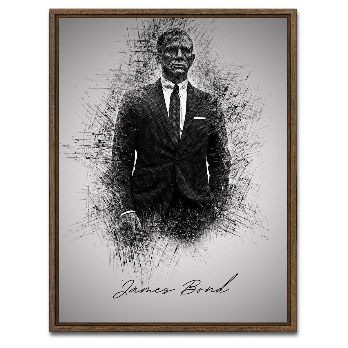 AUTO-MOCKUP WHITE | James Bond | 1 Piece | Walnut Framed Canvas | group=3x4