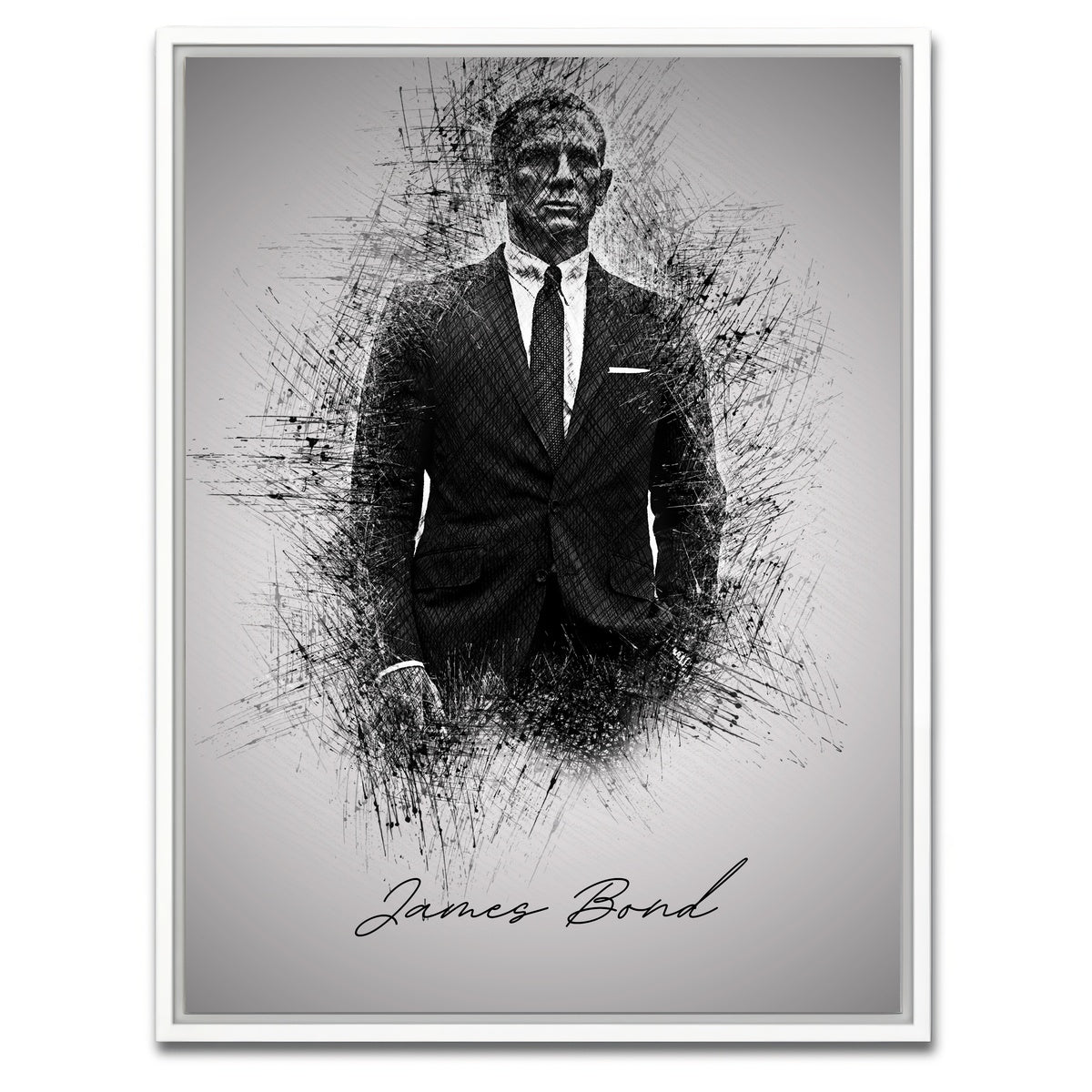 AUTO-MOCKUP WHITE | James Bond | 1 Piece | White Framed Canvas | group=3x4