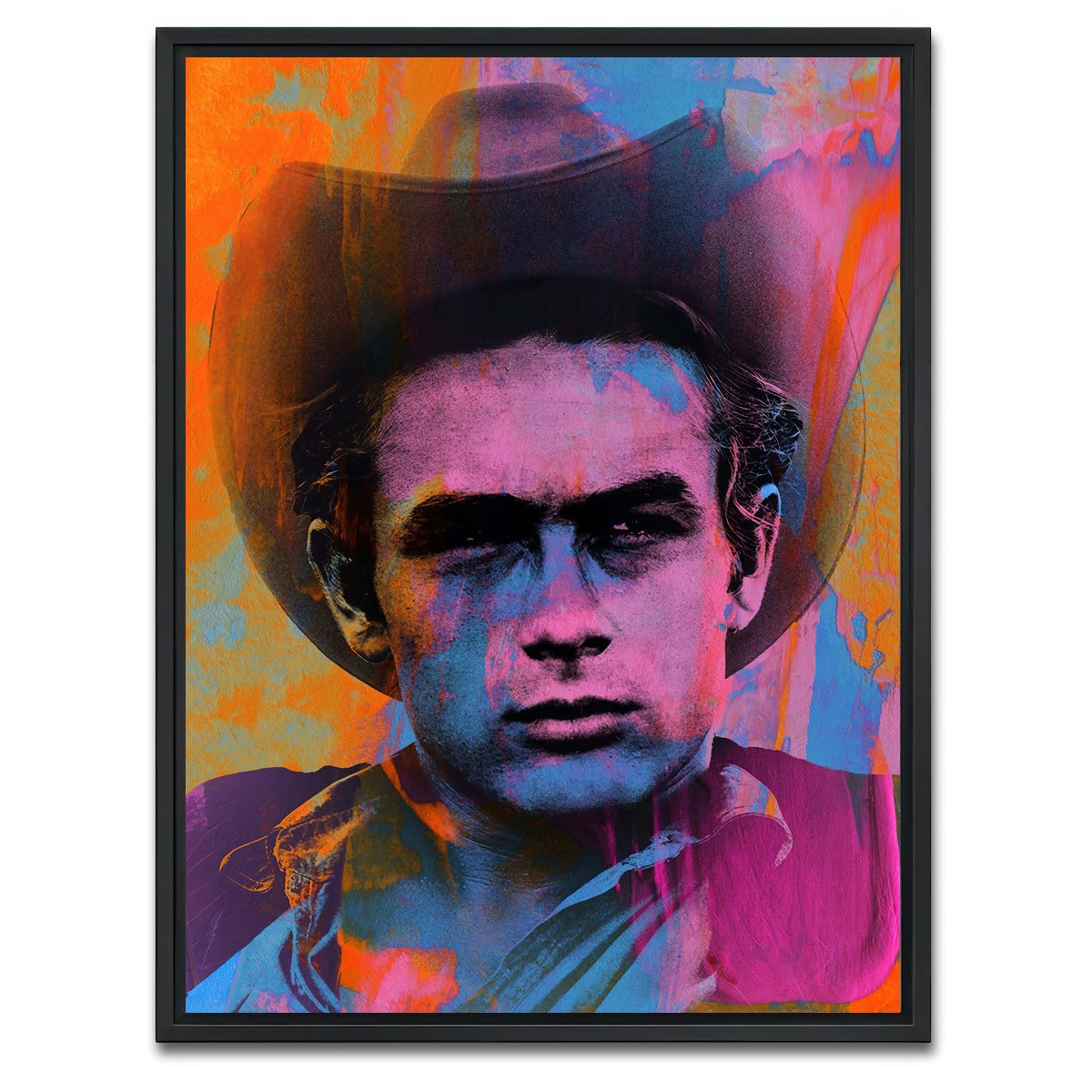 AUTO-MOCKUP WHITE | James Dean Cowboy | 1 Piece | Black Framed Canvas | group=3x4