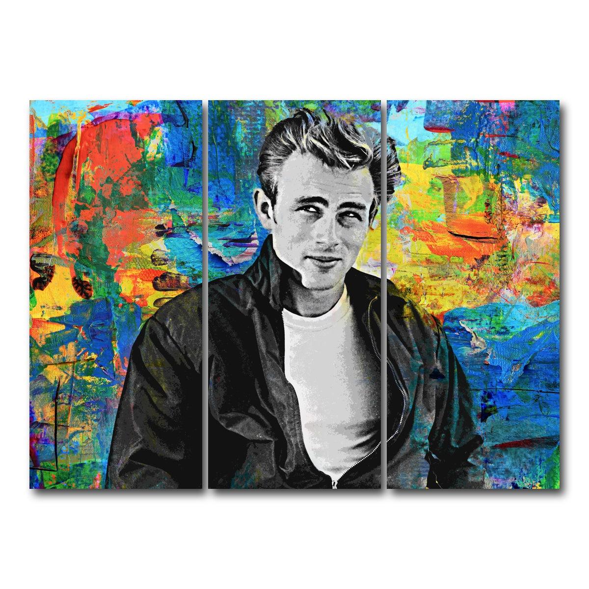 AUTO-MOCKUP WHITE | James Dean | 3 Piece | Gallery Wrap Canvas | group=8x18