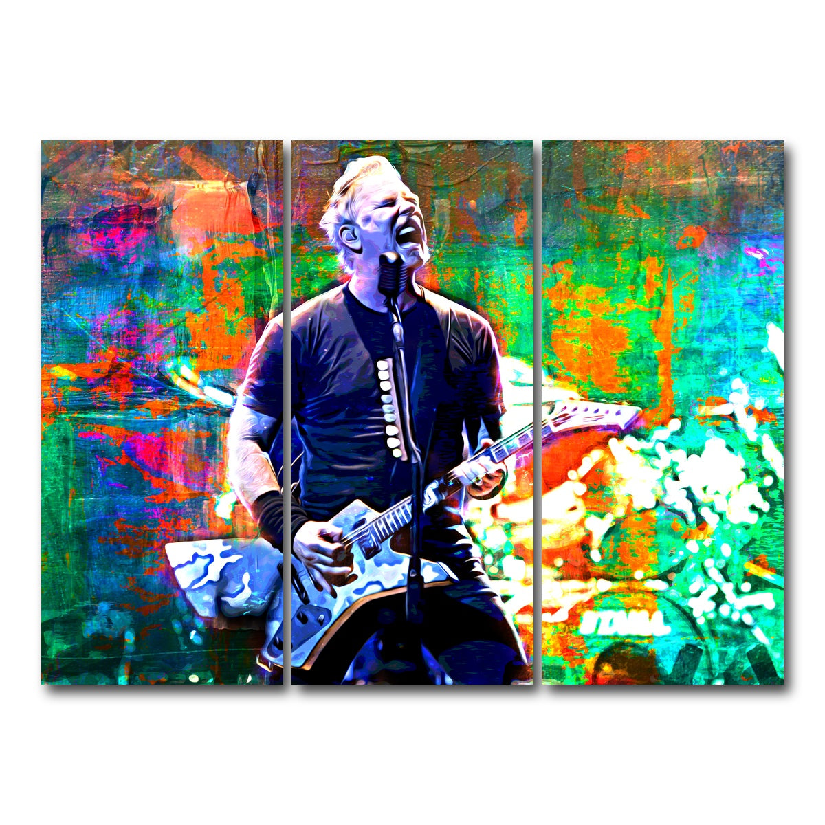 AUTO-MOCKUP WHITE | James Hetfield | 3 Piece | Gallery Wrap Canvas | group=8x18