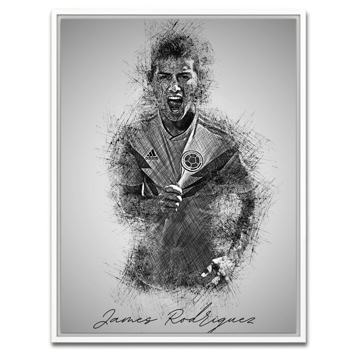 AUTO-MOCKUP WHITE | James Rodriguez | 1 Piece | White Framed Canvas | group=3x4