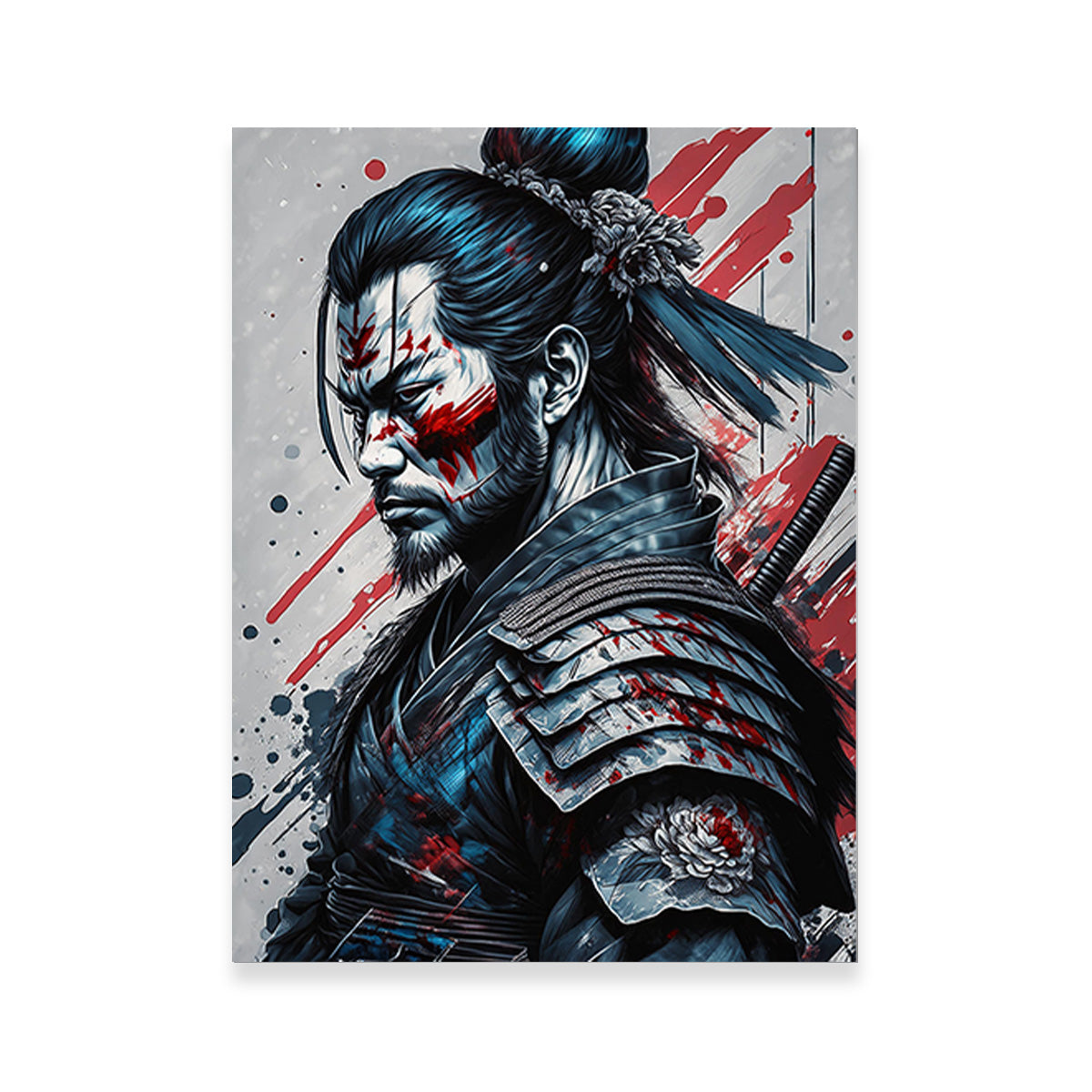 Japanese Samurai Warrior Portrait Wall Art