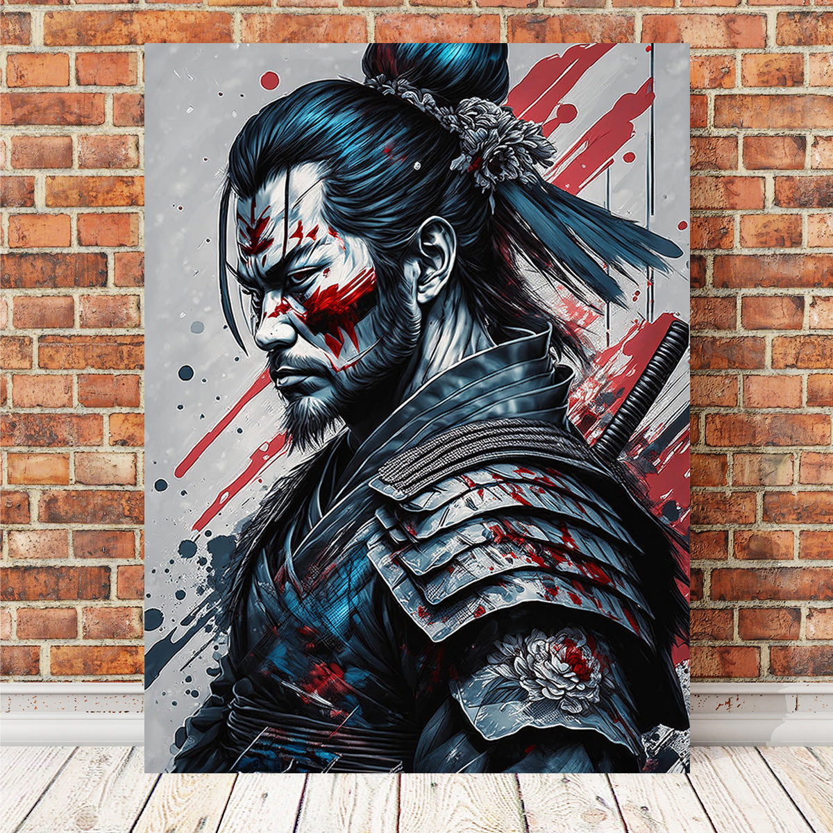 Japanese Samurai Warrior Portrait Wall Art