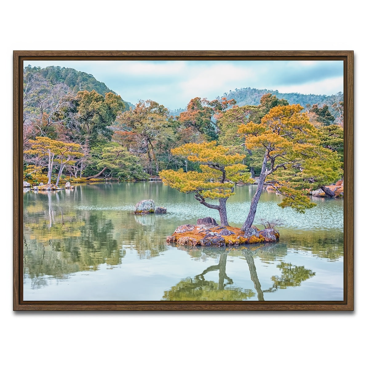 AUTO-MOCKUP WHITE | Japanese Garden | 1 Piece | Walnut Framed Canvas | group=4x3