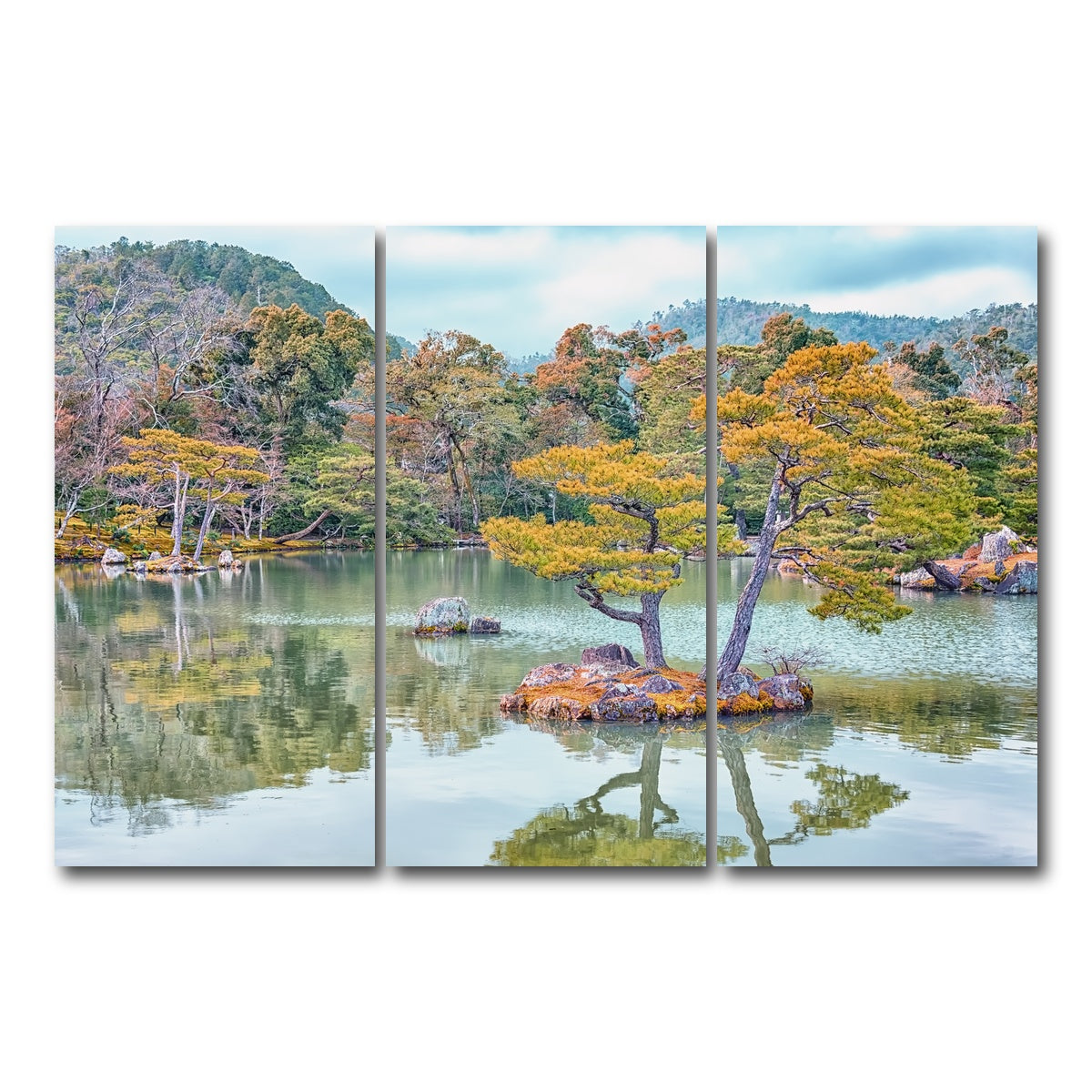 AUTO-MOCKUP WHITE | Japanese Garden | 3 Piece | Gallery Wrap Canvas | group=12x24