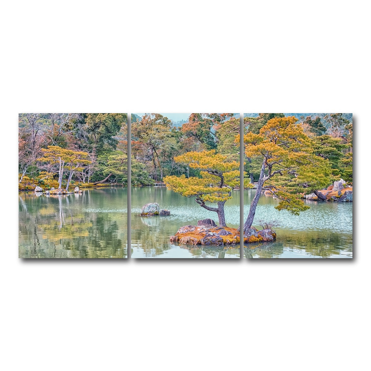 AUTO-MOCKUP WHITE | Japanese Garden | 3 Piece | Gallery Wrap Canvas | group=18x24