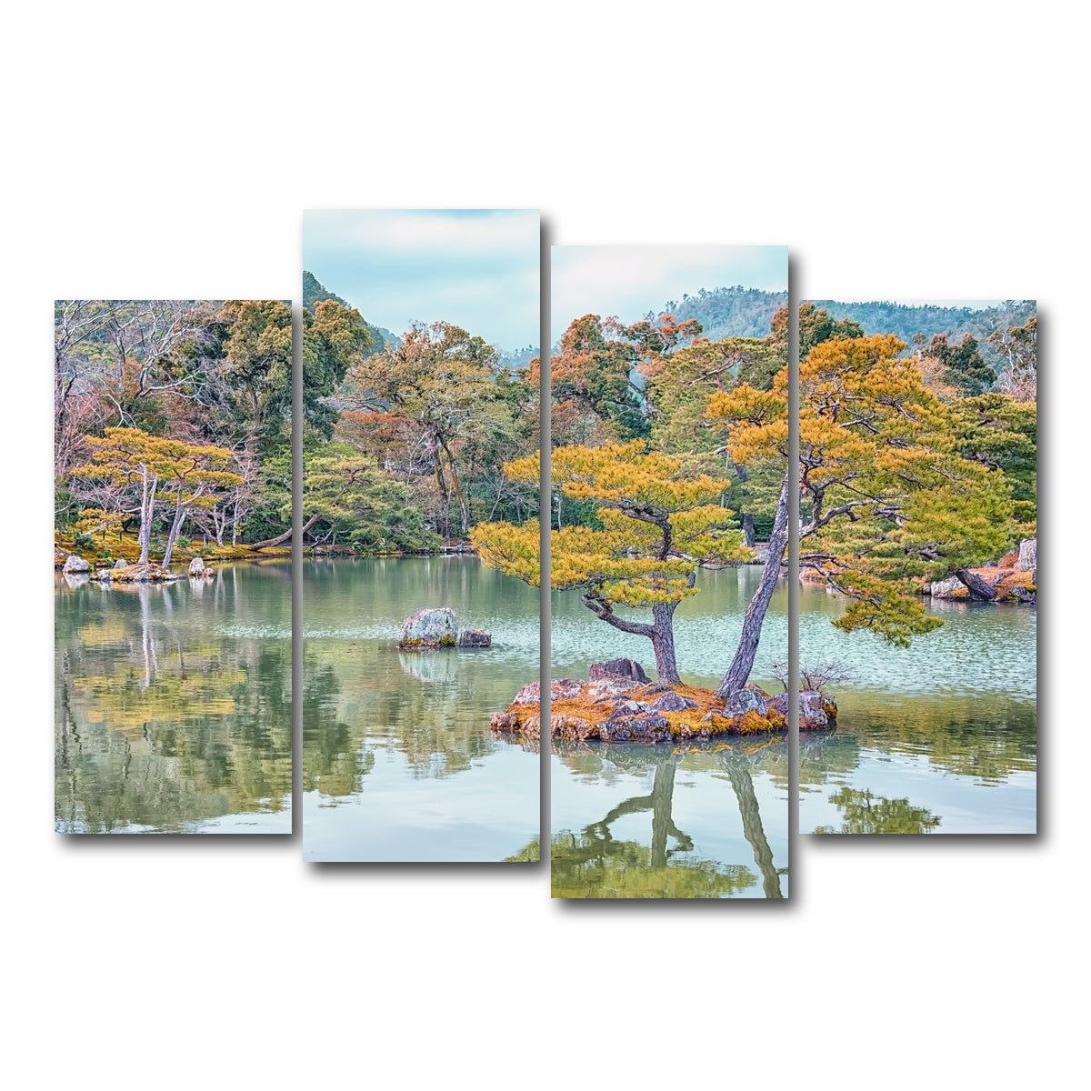 AUTO-MOCKUP WHITE | Japanese Garden | 4 Piece | Gallery Wrap Canvas | group=4_normal