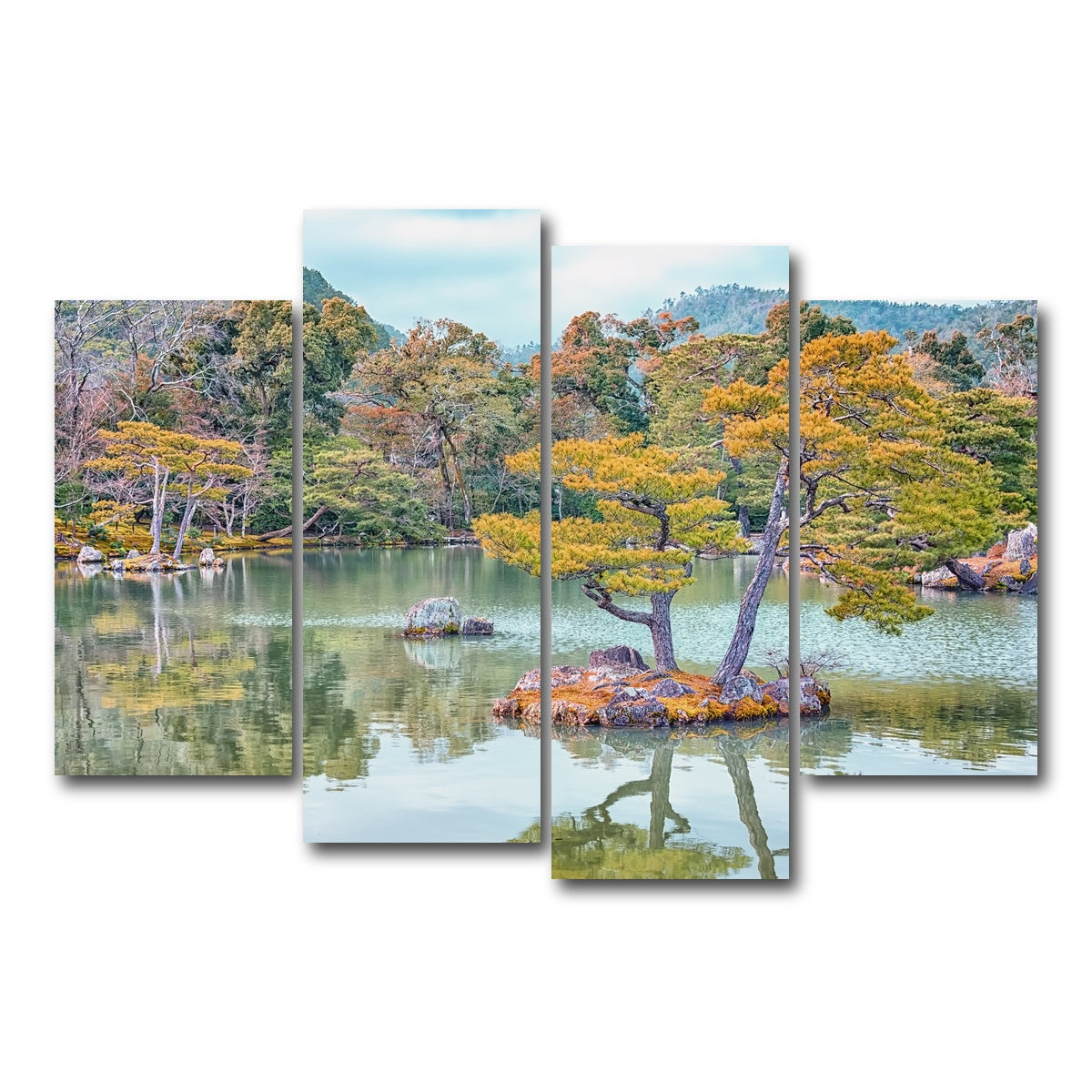 AUTO-MOCKUP WHITE | Japanese Garden | 4 Piece | Gallery Wrap Canvas | group=4_short