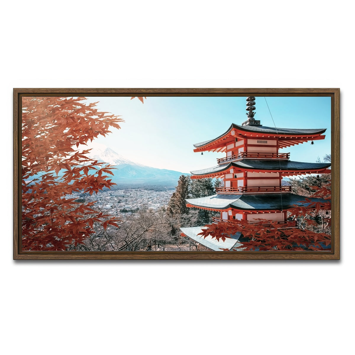 AUTO-MOCKUP WHITE | Japanese Landscape | 1 Piece | Walnut Framed Canvas | group=2x1