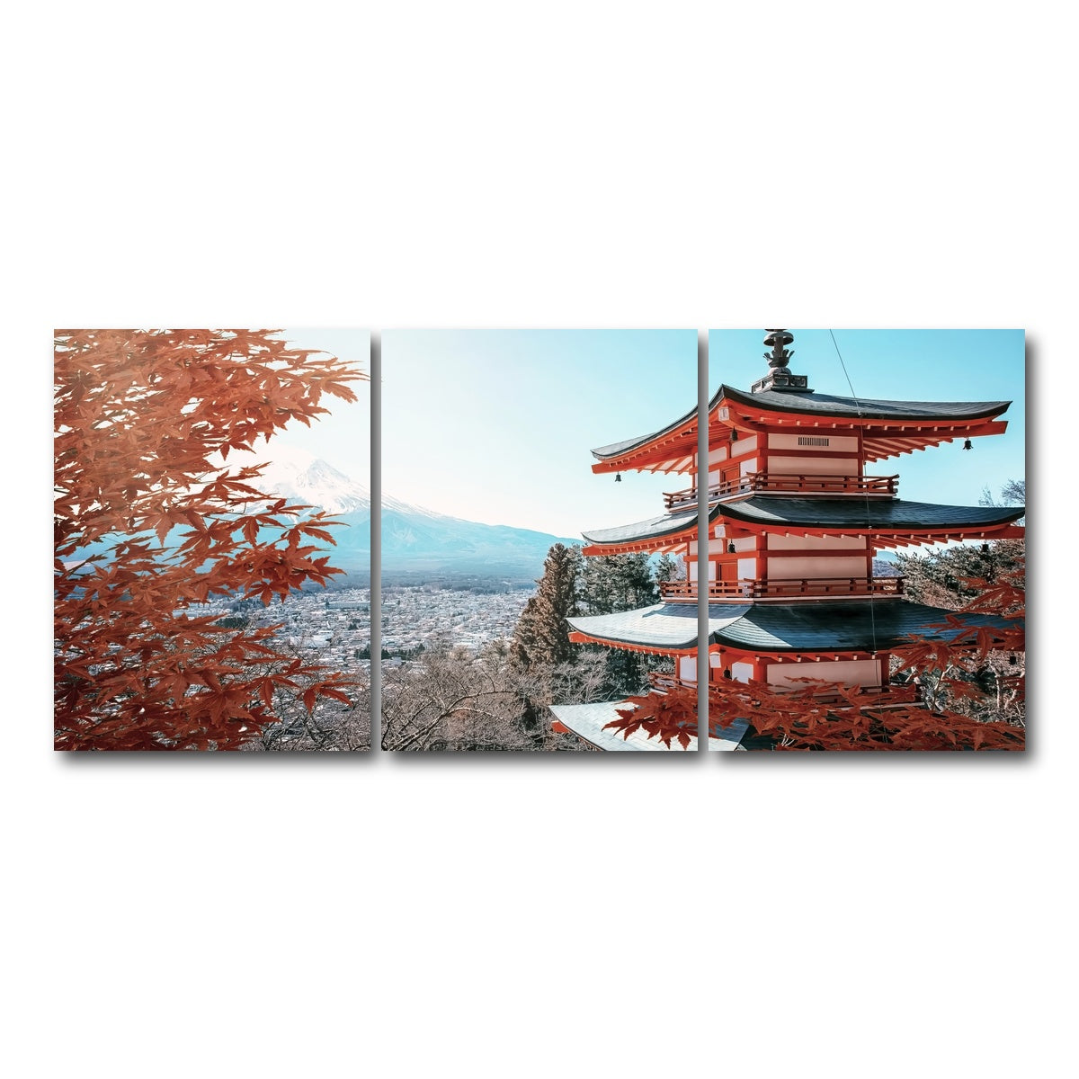 AUTO-MOCKUP WHITE | Japanese Landscape | 3 Piece | Gallery Wrap Canvas | group=18x24