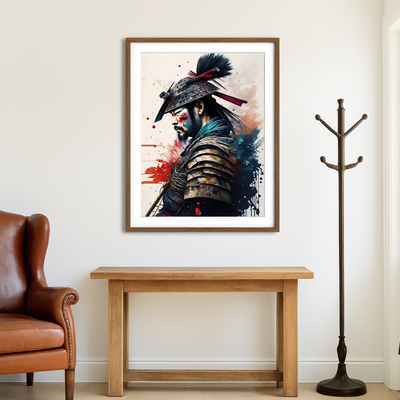AUTO-MOCKUP ROOM | Japanese Samurai Paint Wall Art