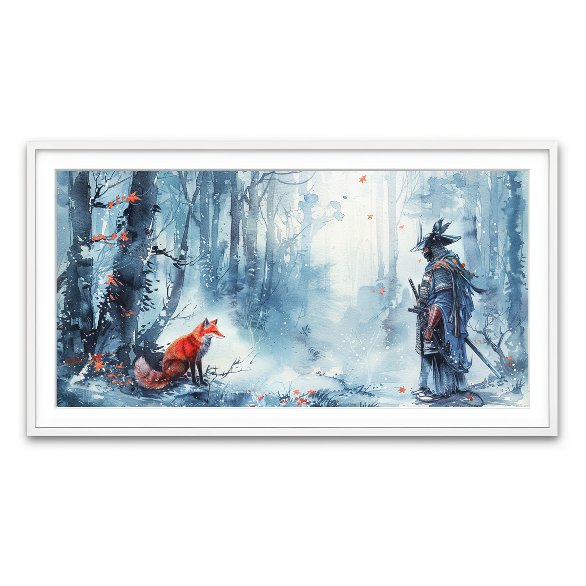 Framed Print 2x1 White