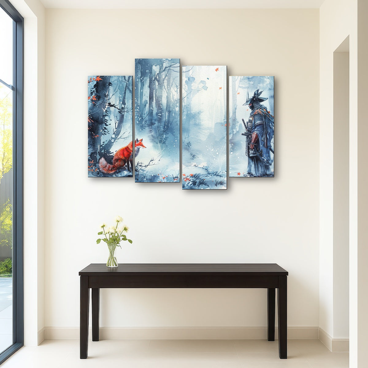 AUTO-MOCKUP ROOM | Japanese Samurai and red fox