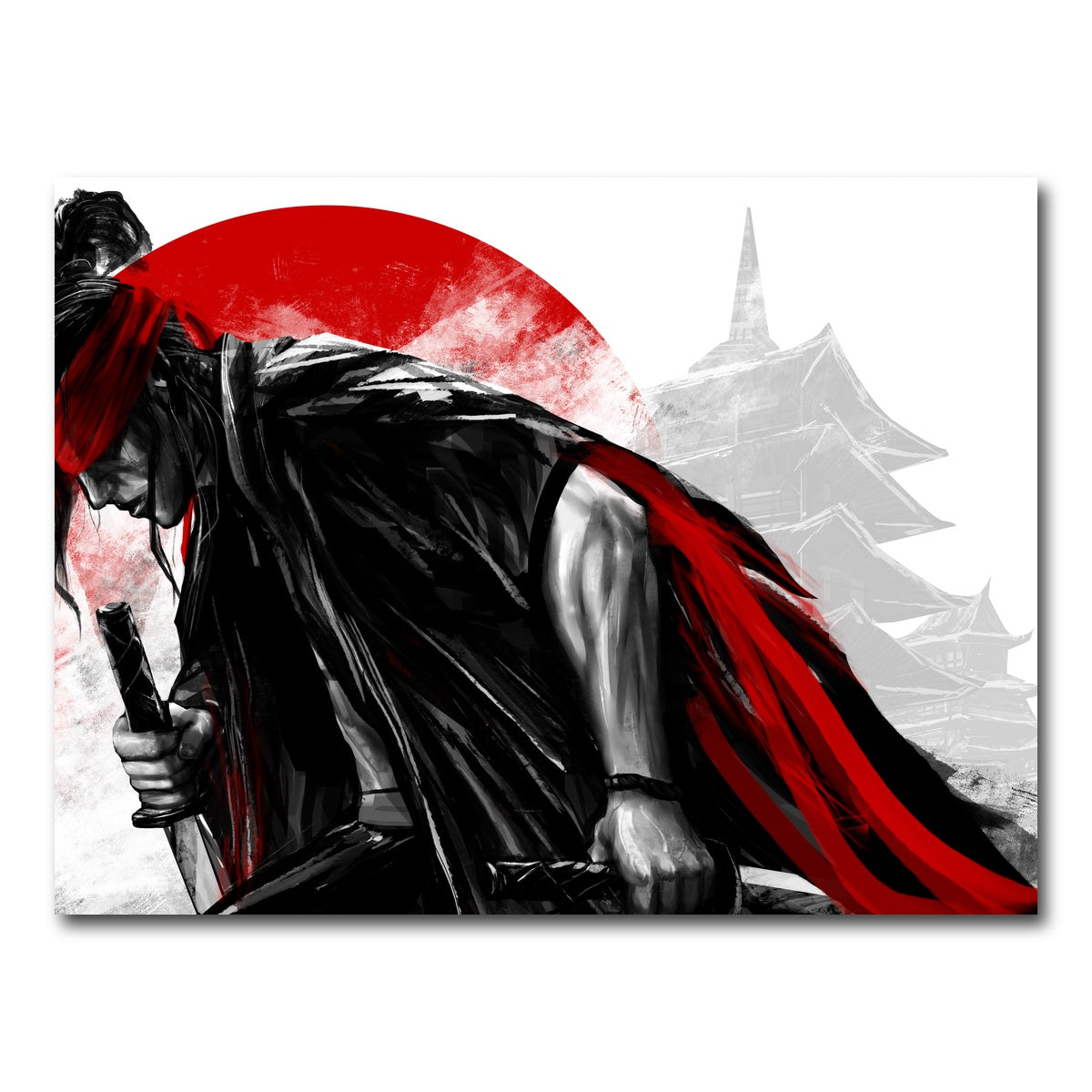 AUTO-MOCKUP WHITE | Japanese samurai warrior | 1 Piece | Gallery Wrap Canvas | group=4x3