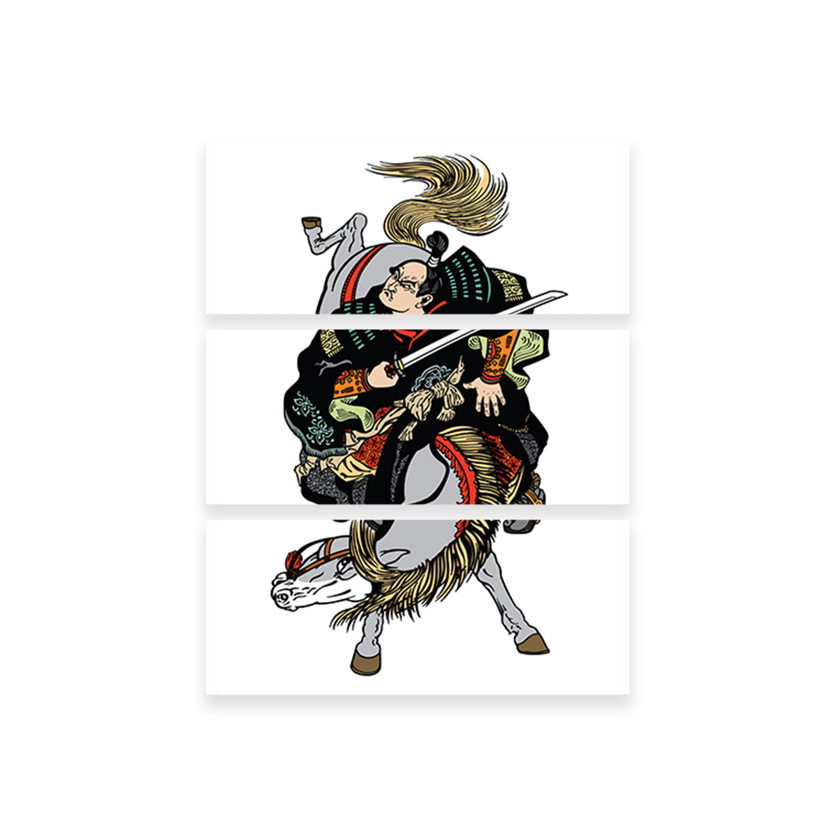 Japanese Samurai Horseman Wall Art