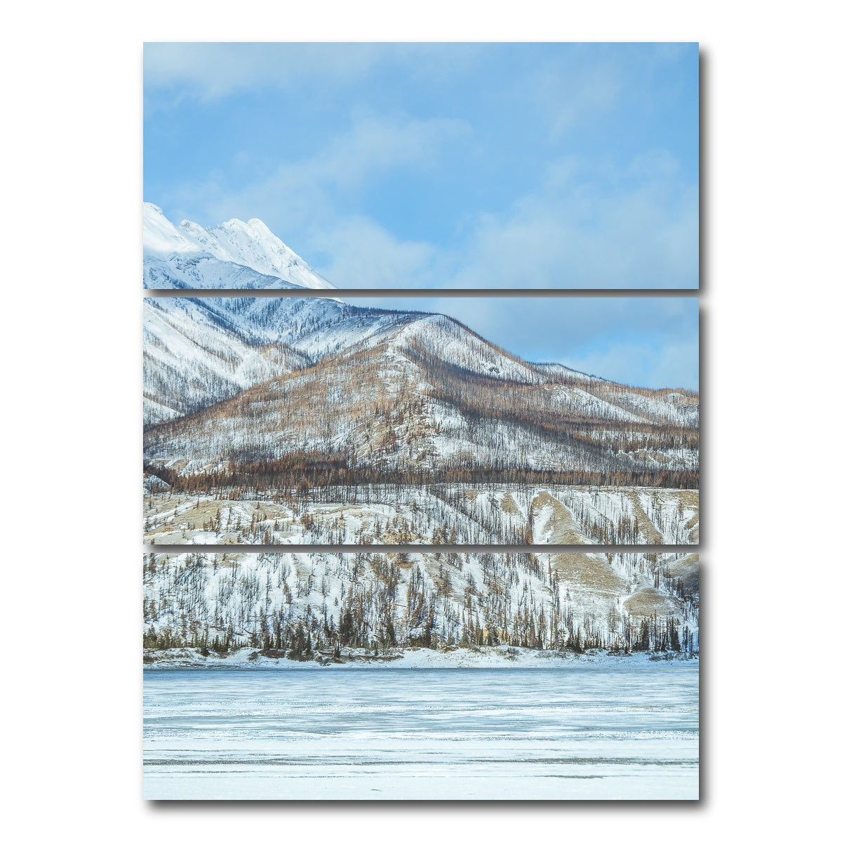 AUTO-MOCKUP WHITE | Jasper National Park Canada | 3 Piece | Gallery Wrap Canvas | group=8x18_stacked