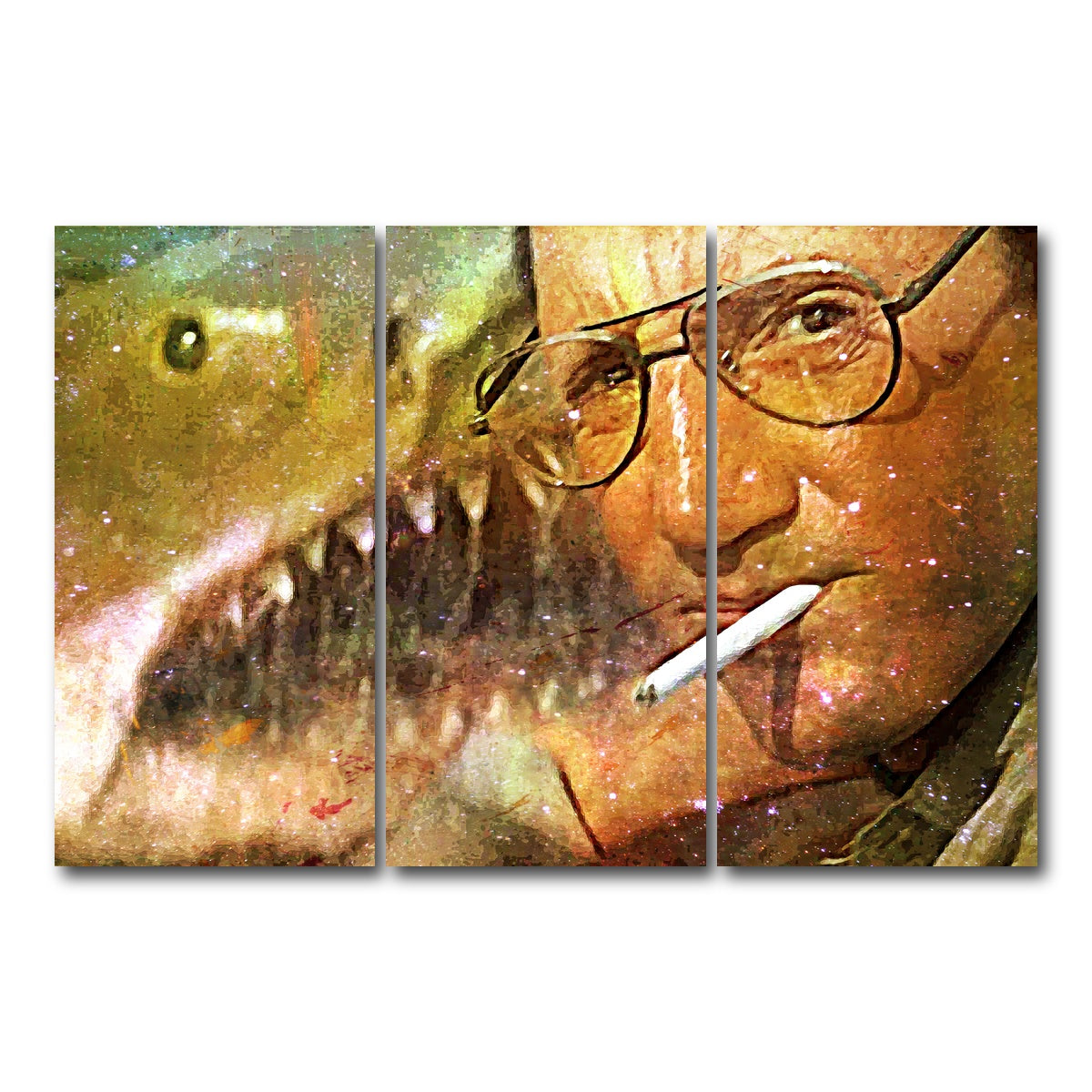 AUTO-MOCKUP WHITE | Jaws Peekaboo | 3 Piece | Gallery Wrap Canvas | group=12x24