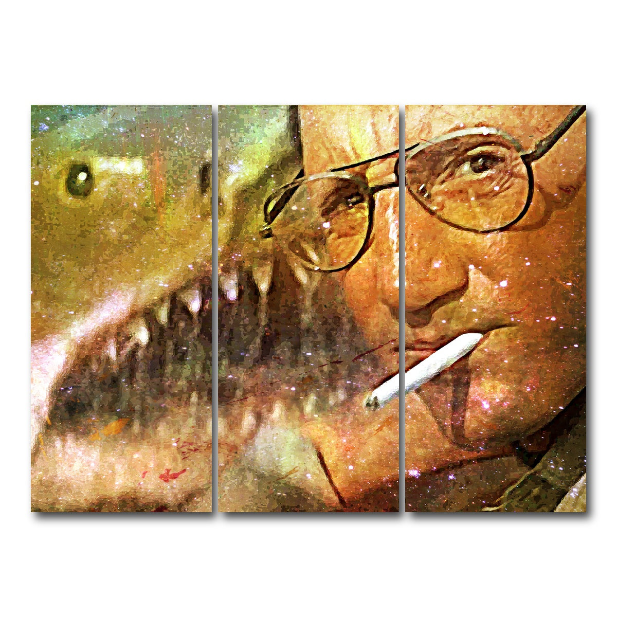 AUTO-MOCKUP WHITE | Jaws Peekaboo | 3 Piece | Gallery Wrap Canvas | group=8x18