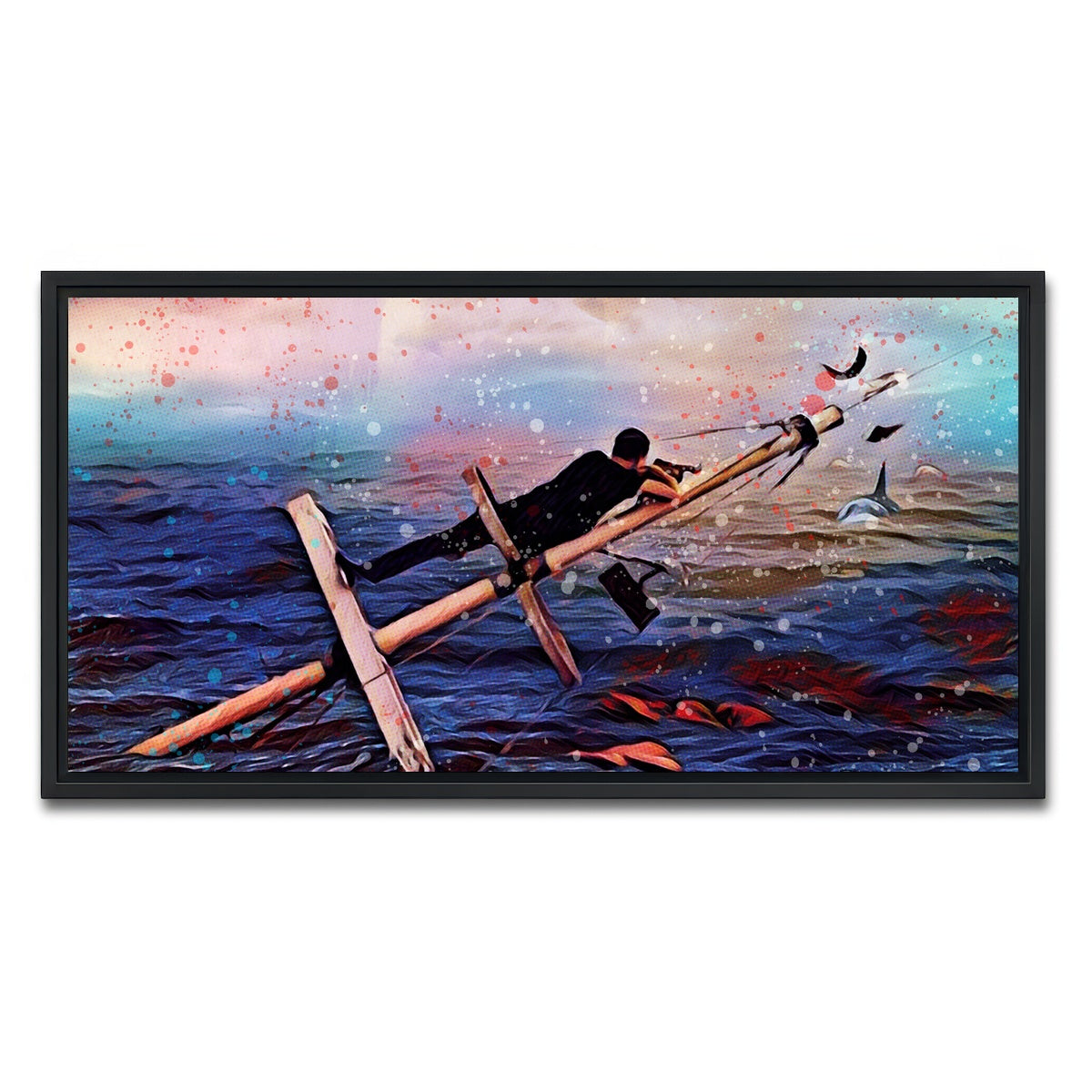 AUTO-MOCKUP WHITE | Jaws | 1 Piece | Black Framed Canvas | group=2x1