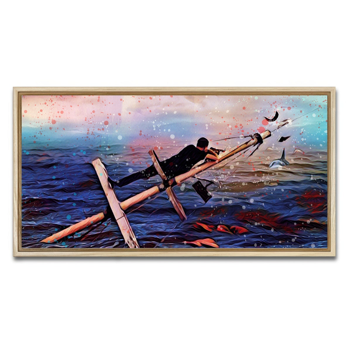 AUTO-MOCKUP WHITE | Jaws | 1 Piece | Natural Framed Canvas | group=2x1