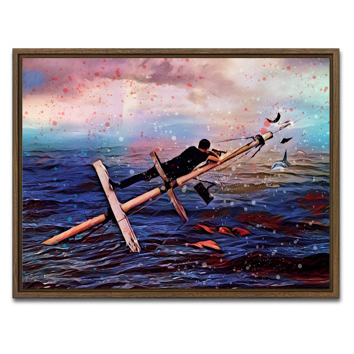 AUTO-MOCKUP WHITE | Jaws | 1 Piece | Walnut Framed Canvas | group=4x3