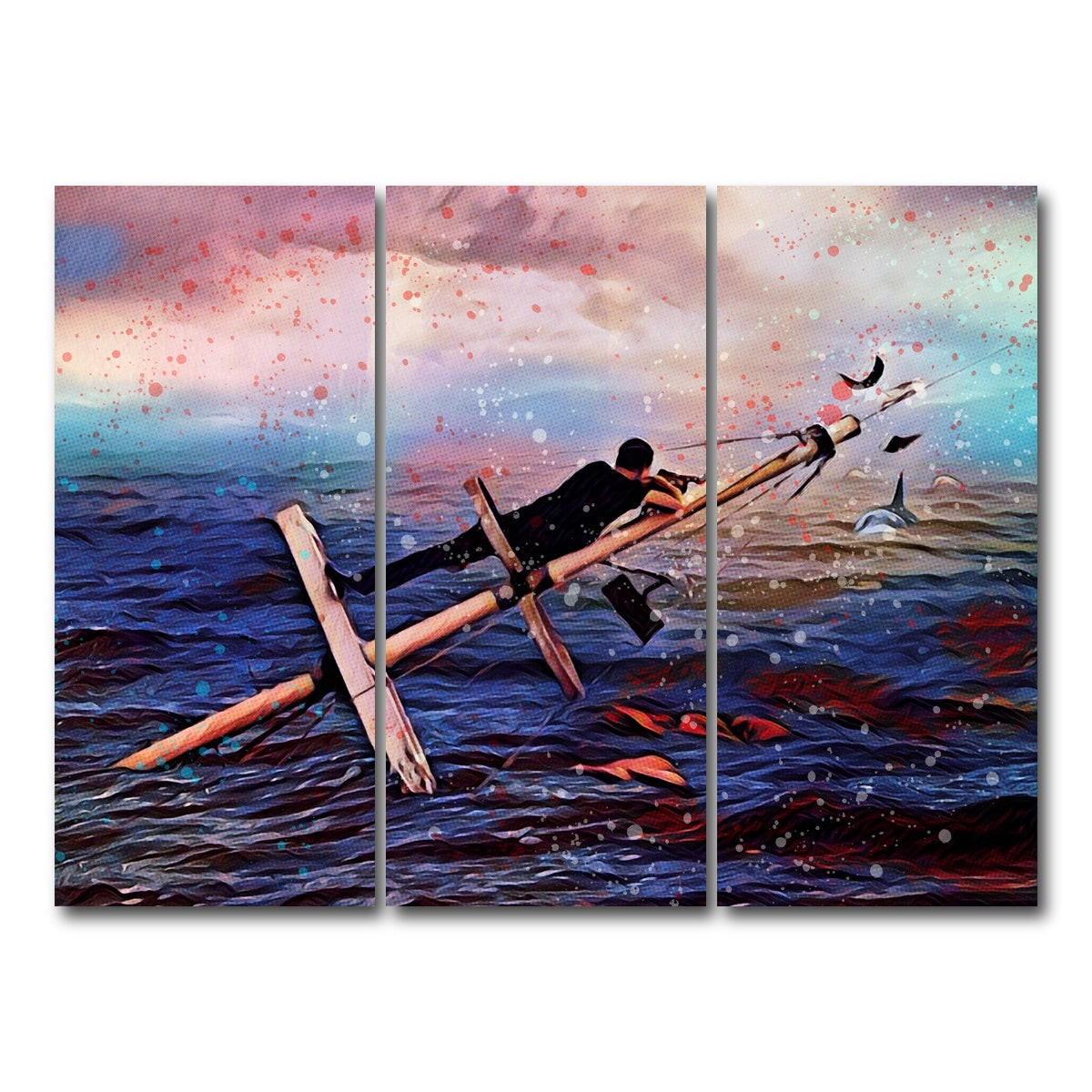 AUTO-MOCKUP WHITE | Jaws | 3 Piece | Gallery Wrap Canvas | group=8x18