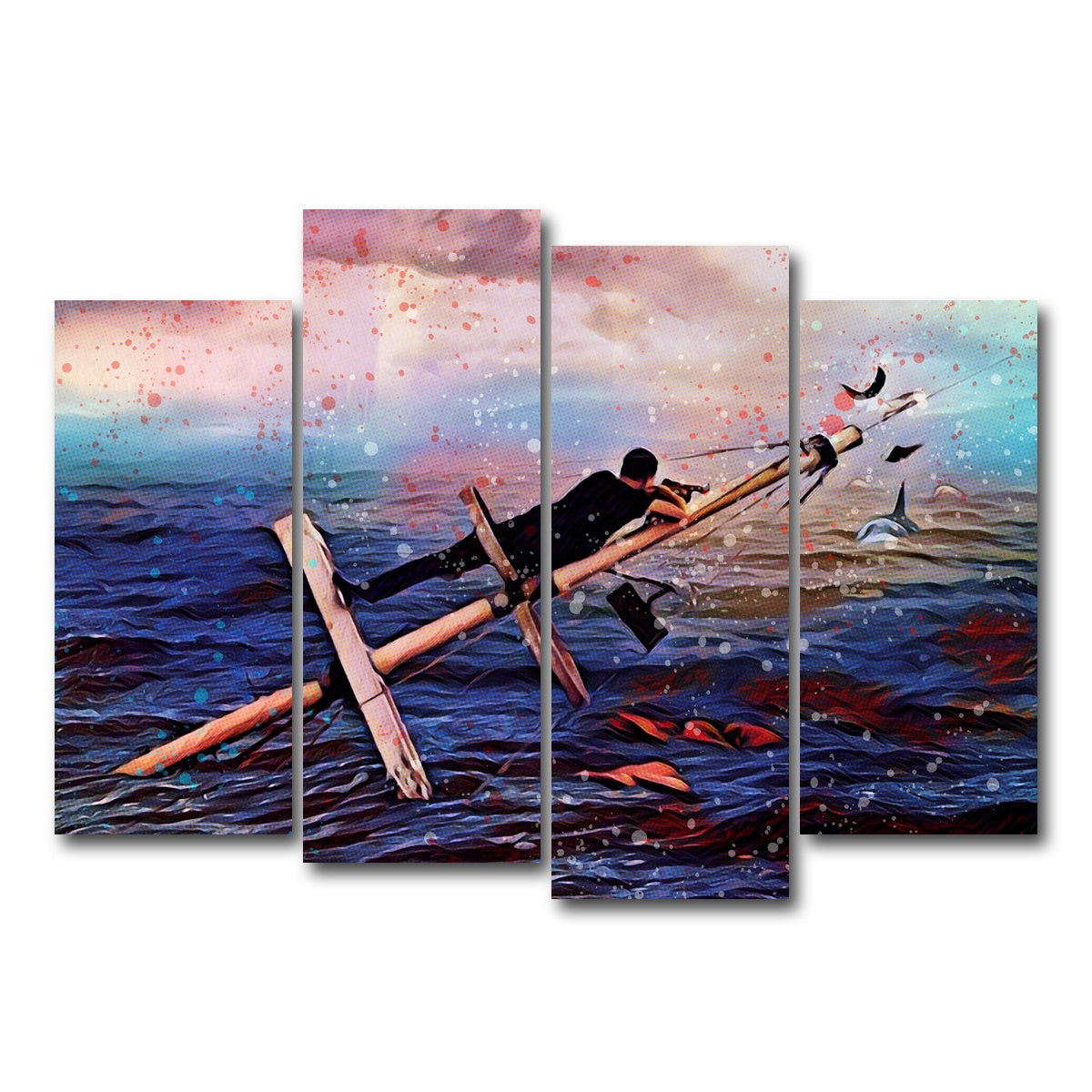 AUTO-MOCKUP WHITE | Jaws | 4 Piece | Gallery Wrap Canvas | group=4_normal