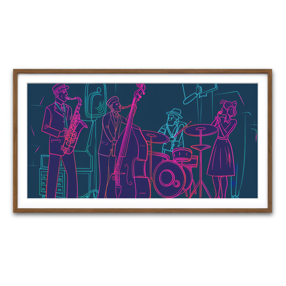 Framed Print 2x1 Walnut