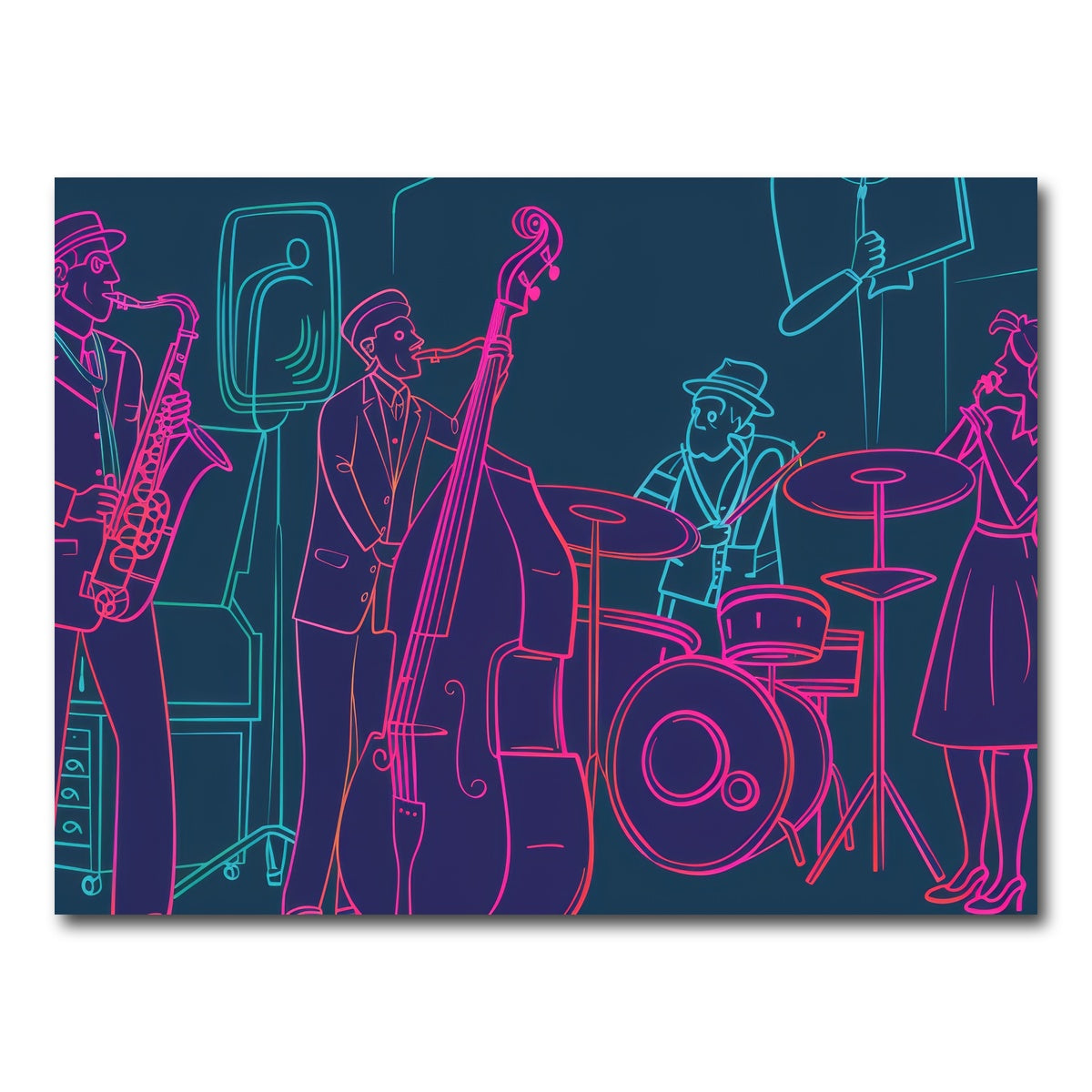 AUTO-MOCKUP WHITE | Jazz Band Vibe | 1 Piece | Gallery Wrap Canvas | group=4x3