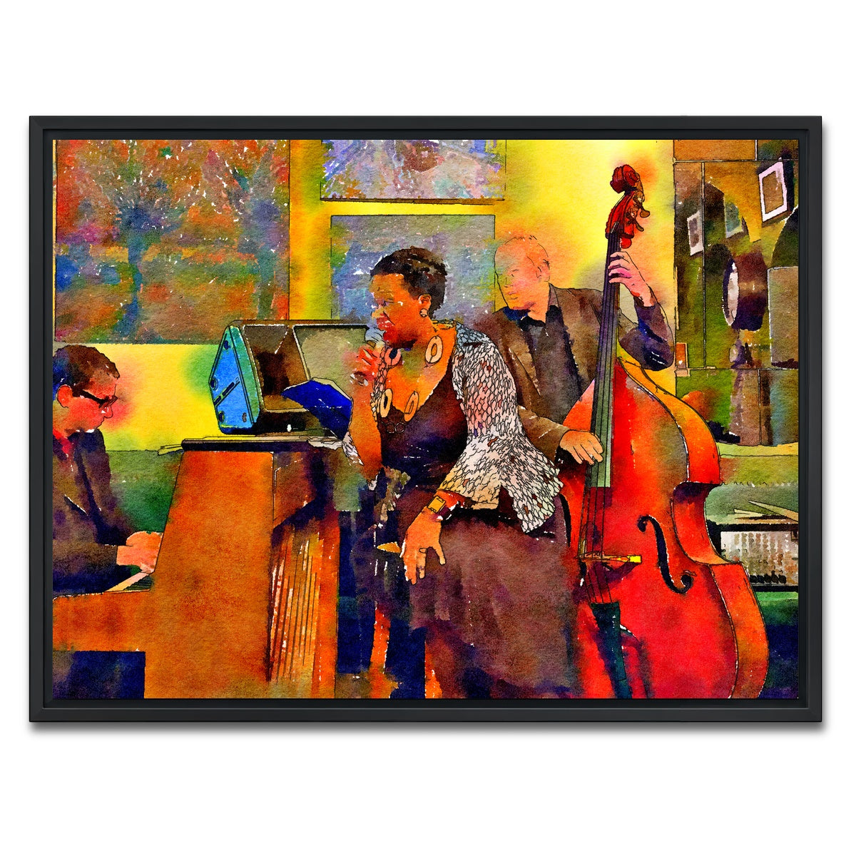 AUTO-MOCKUP WHITE | Jazz Cafe | 1 Piece | Black Framed Canvas | group=4x3