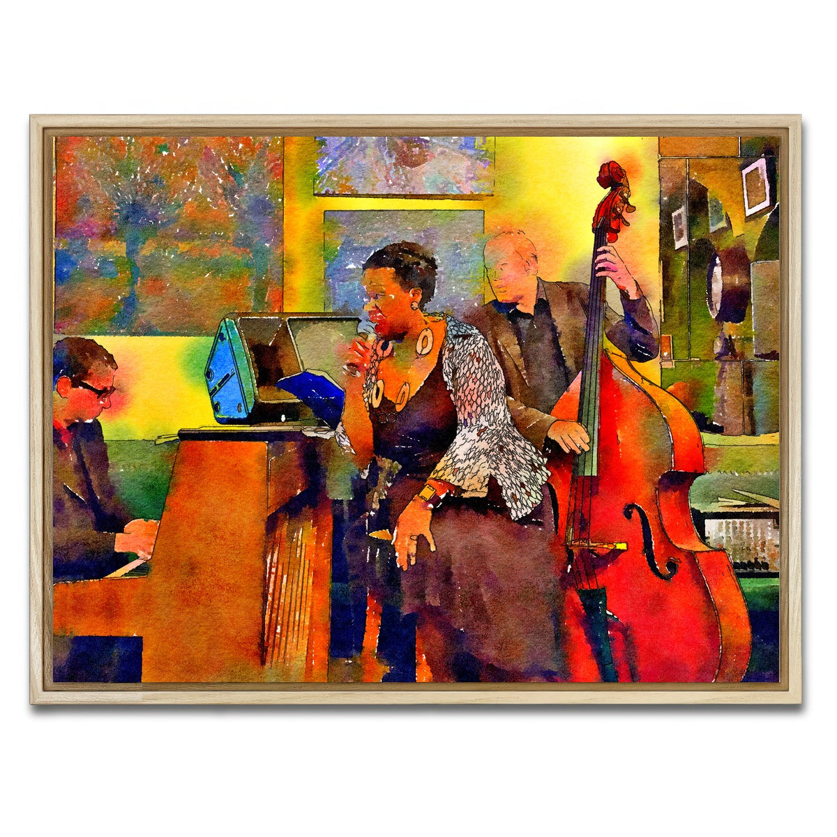 AUTO-MOCKUP WHITE | Jazz Cafe | 1 Piece | Natural Framed Canvas | group=4x3