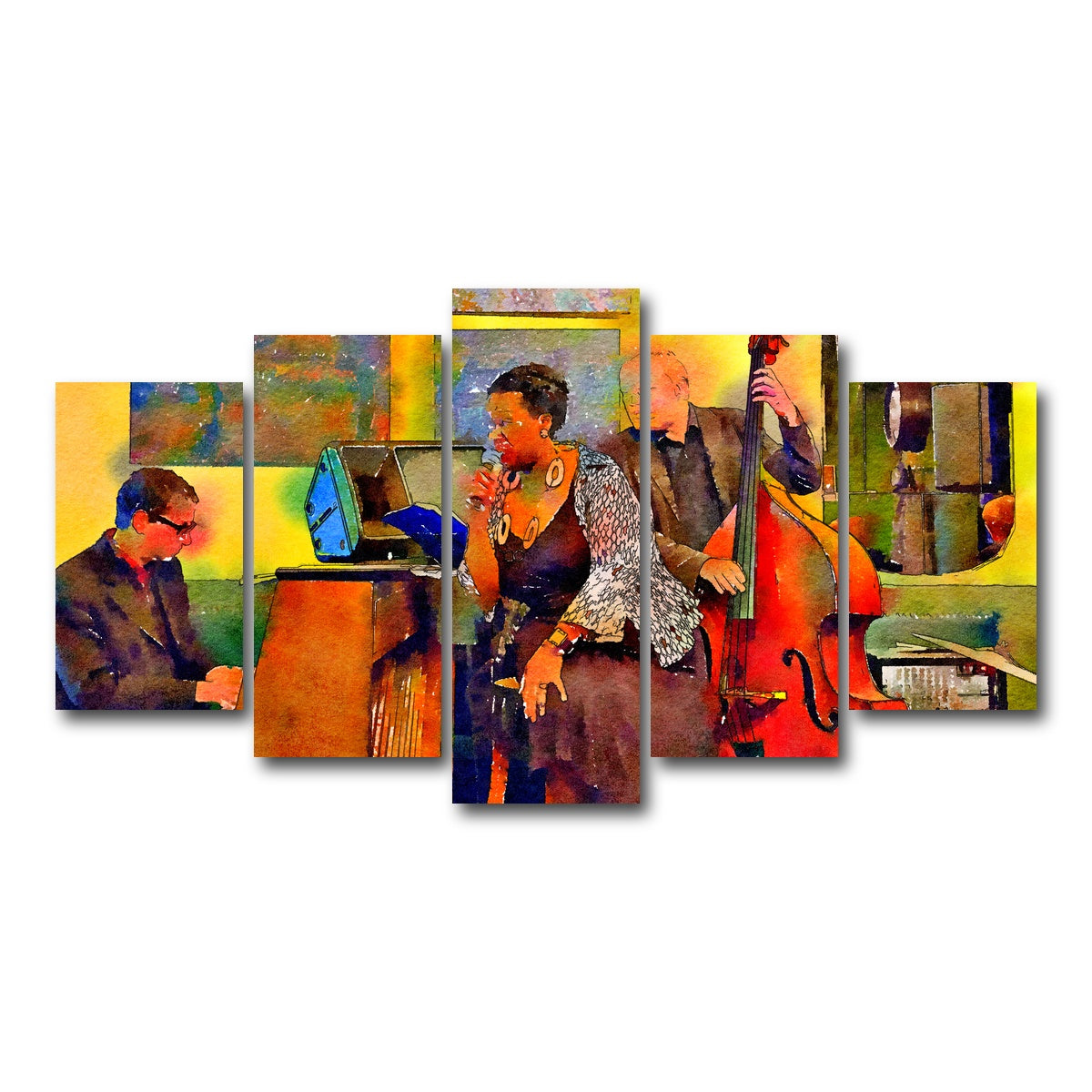 AUTO-MOCKUP WHITE | Jazz Cafe | 5 Piece | Gallery Wrap Canvas | group=5_normal