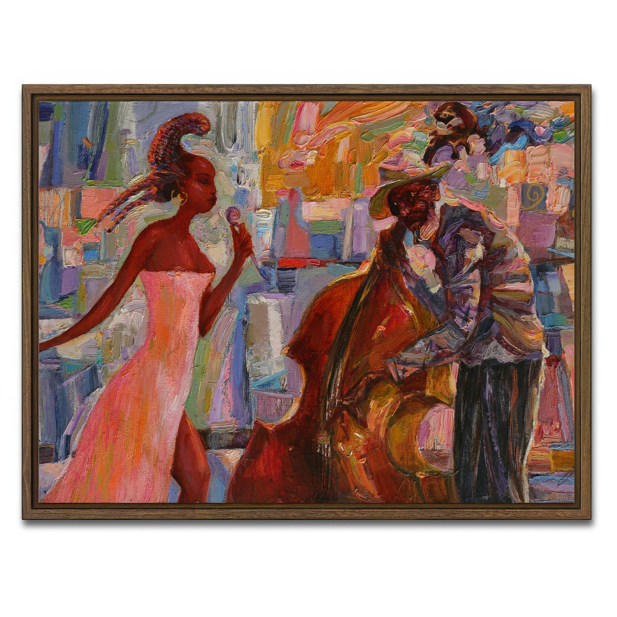 AUTO-MOCKUP WHITE | Jazz Music | 1 Piece | Walnut Framed Canvas | group=4x3