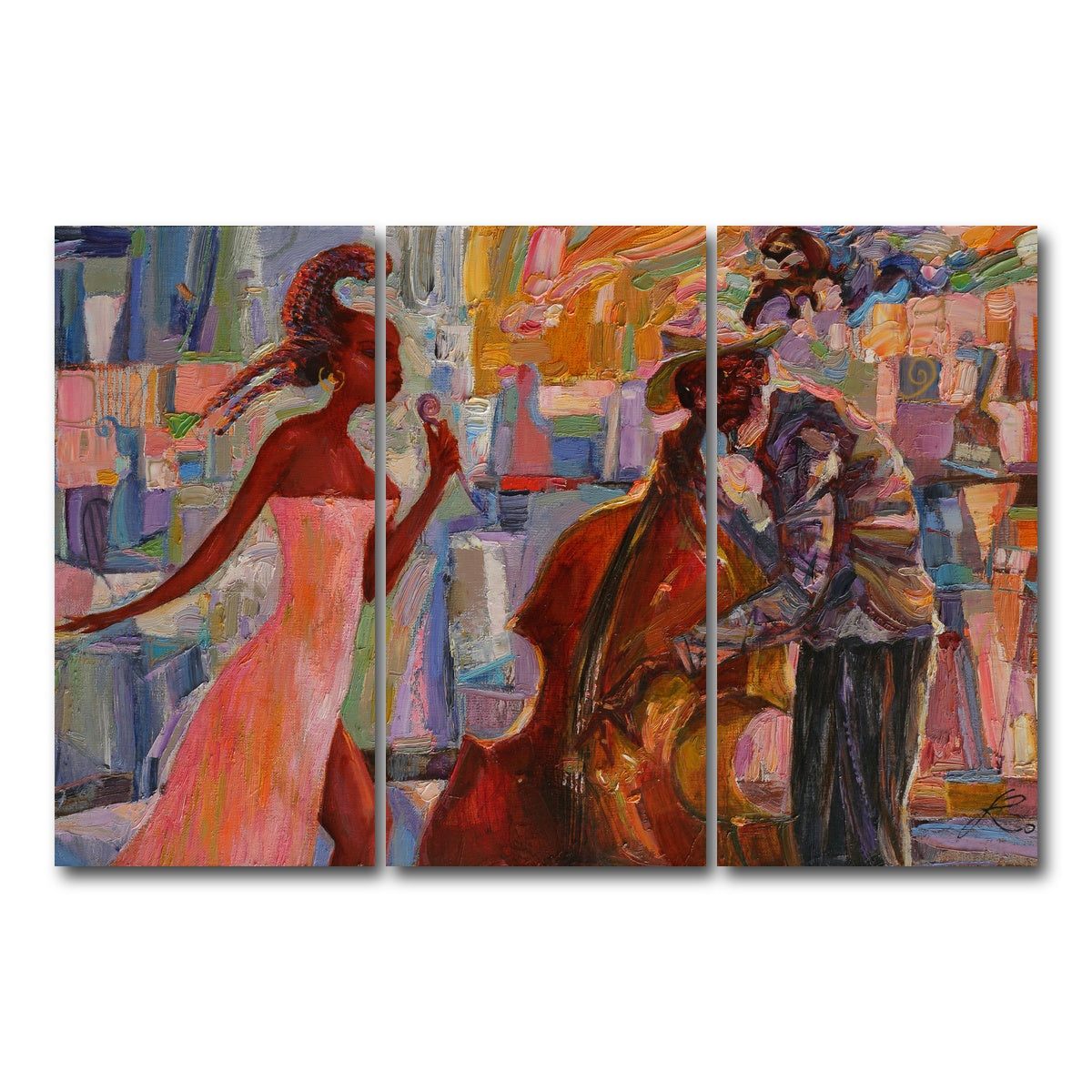 AUTO-MOCKUP WHITE | Jazz Music | 3 Piece | Gallery Wrap Canvas | group=12x24