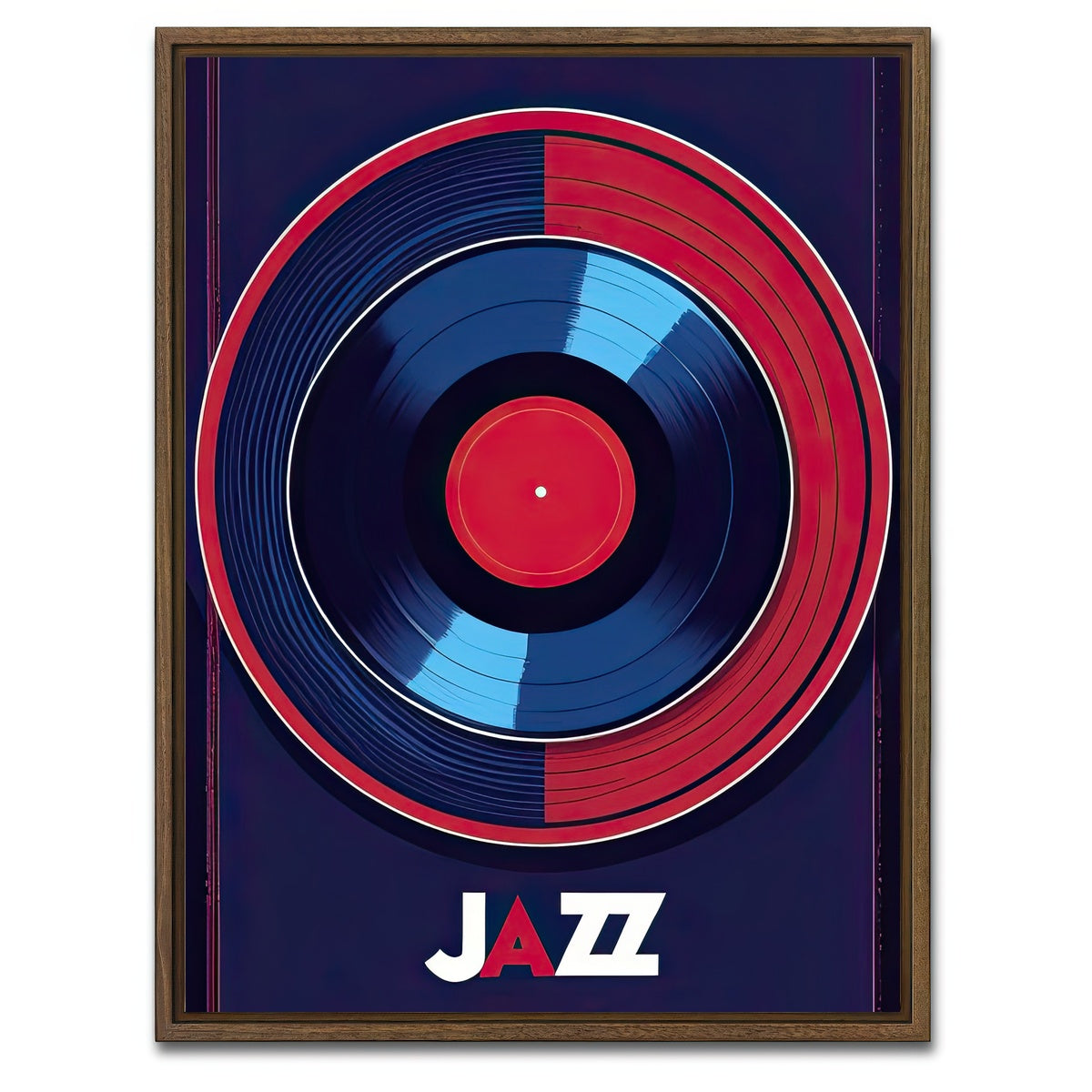 AUTO-MOCKUP WHITE | Jazz Record | 1 Piece | Walnut Framed Canvas | group=3x4