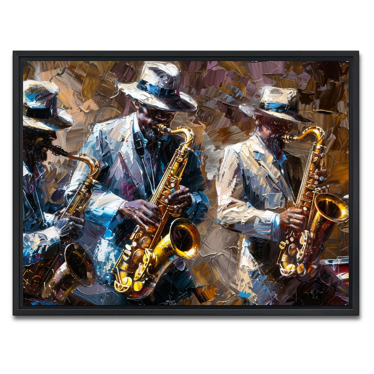 AUTO-MOCKUP WHITE | Jazz band | 1 Piece | Black Framed Canvas | group=4x3