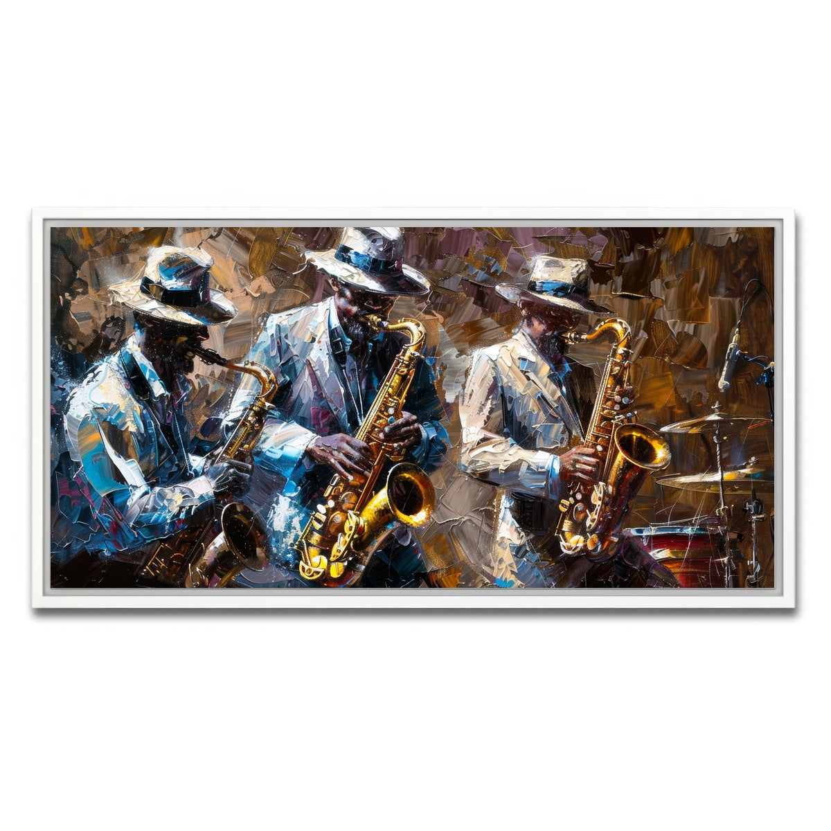 AUTO-MOCKUP WHITE | Jazz band | 1 Piece | White Framed Canvas | group=2x1