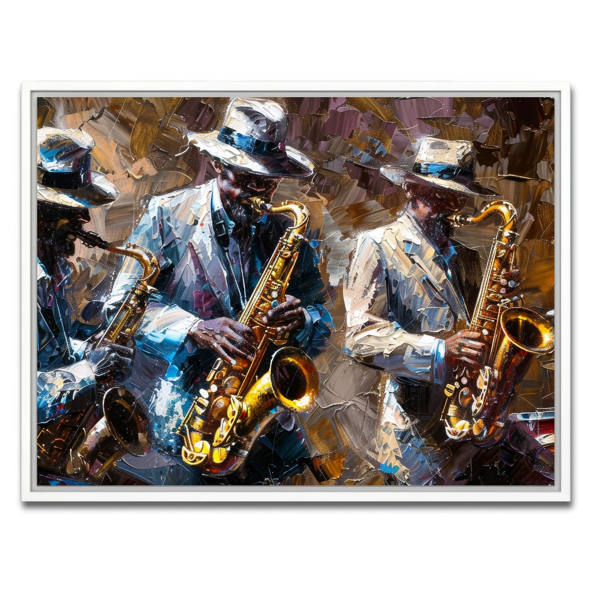 AUTO-MOCKUP WHITE | Jazz band | 1 Piece | White Framed Canvas | group=4x3