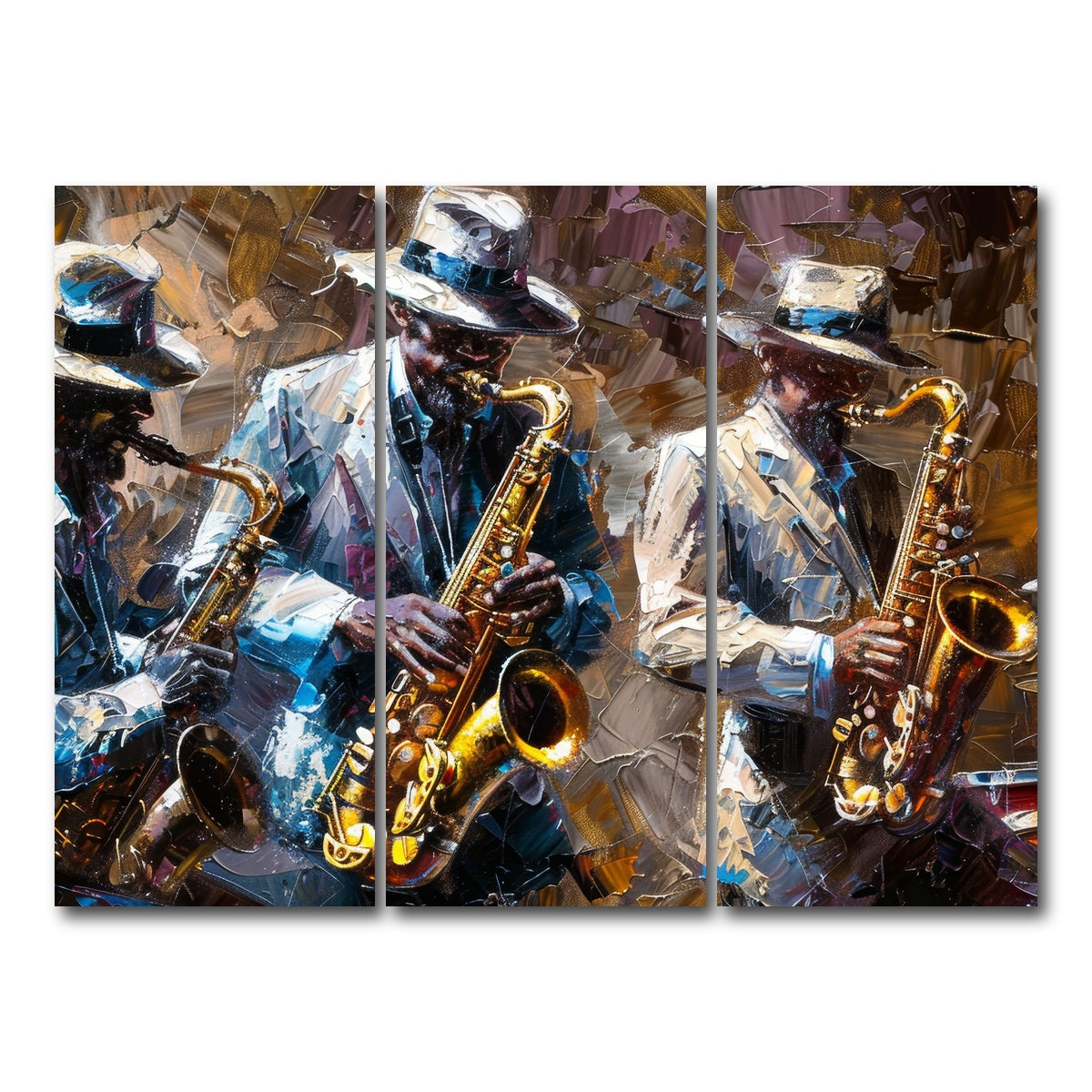 AUTO-MOCKUP WHITE | Jazz band | 3 Piece | Gallery Wrap Canvas | group=8x18