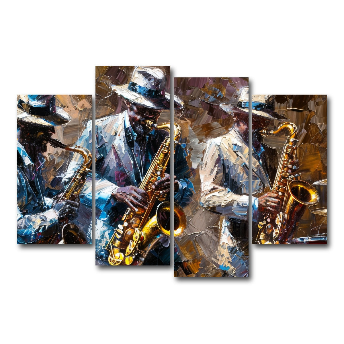 AUTO-MOCKUP WHITE | Jazz band | 4 Piece | Gallery Wrap Canvas | group=4_short