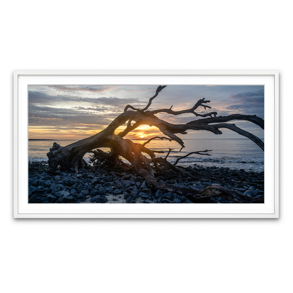 Framed Print 2x1 White