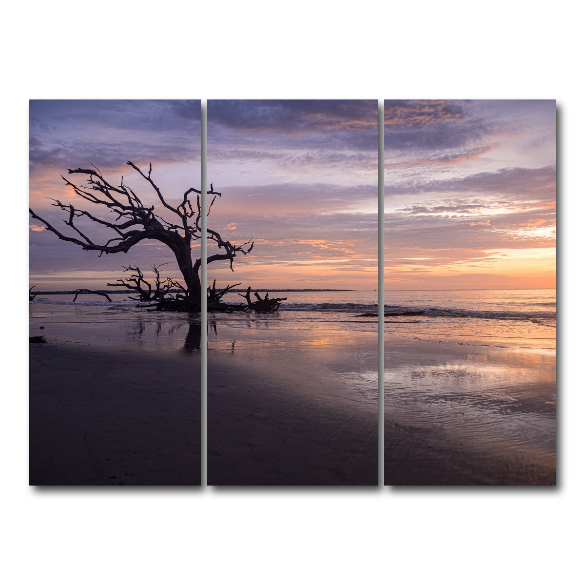 AUTO-MOCKUP WHITE | Jekyll Island Sunset | 3 Piece | Gallery Wrap Canvas | group=8x18