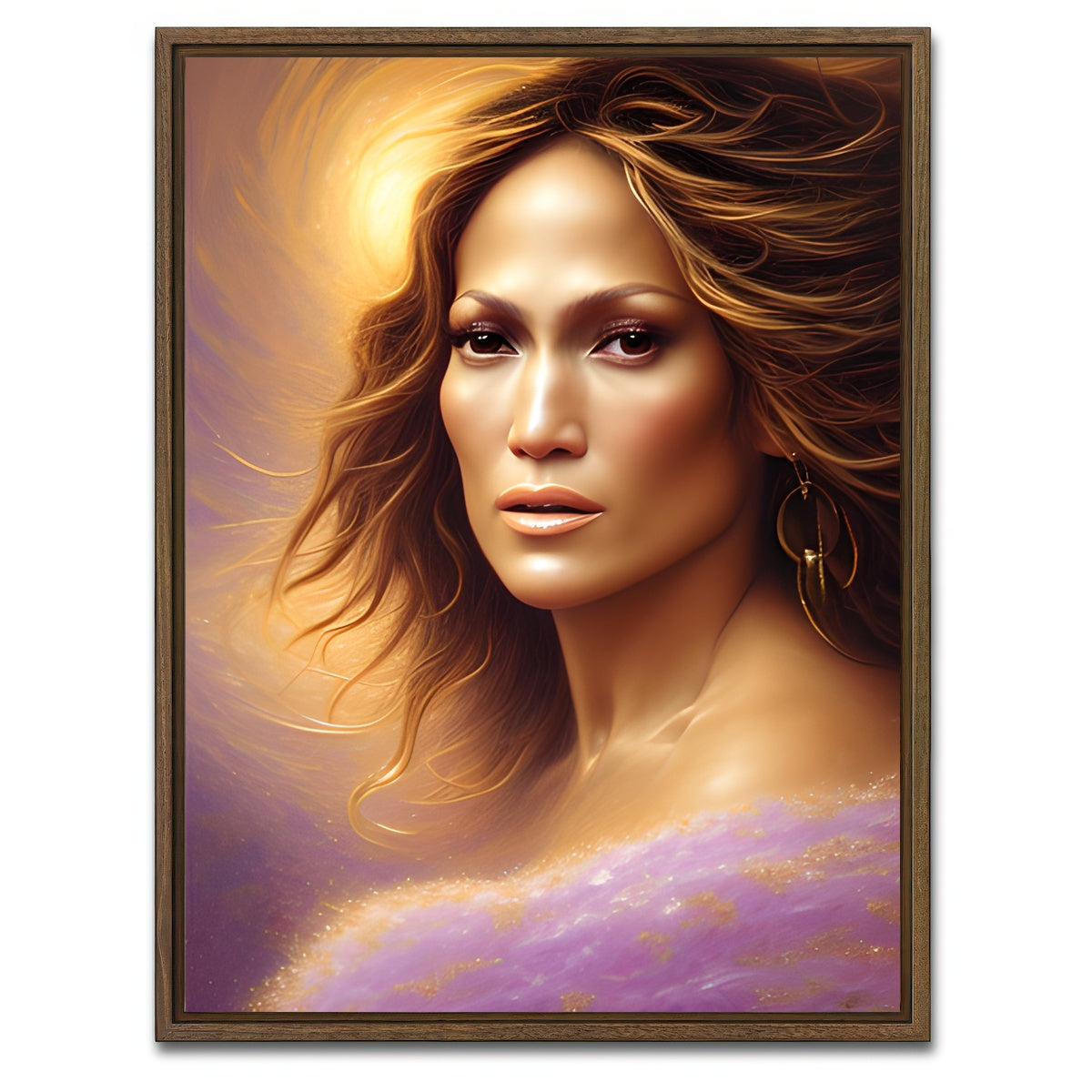 AUTO-MOCKUP WHITE | Jennifer Lopez | 1 Piece | Walnut Framed Canvas | group=3x4
