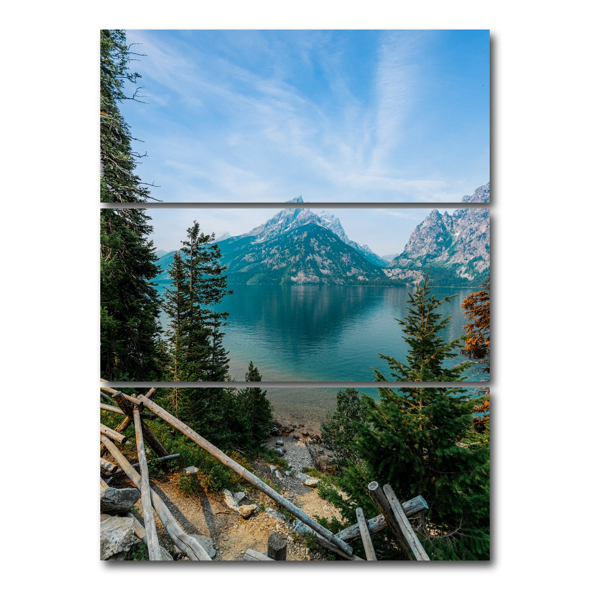 AUTO-MOCKUP WHITE | Jenny Lake | 3 Piece | Gallery Wrap Canvas | group=8x18_stacked
