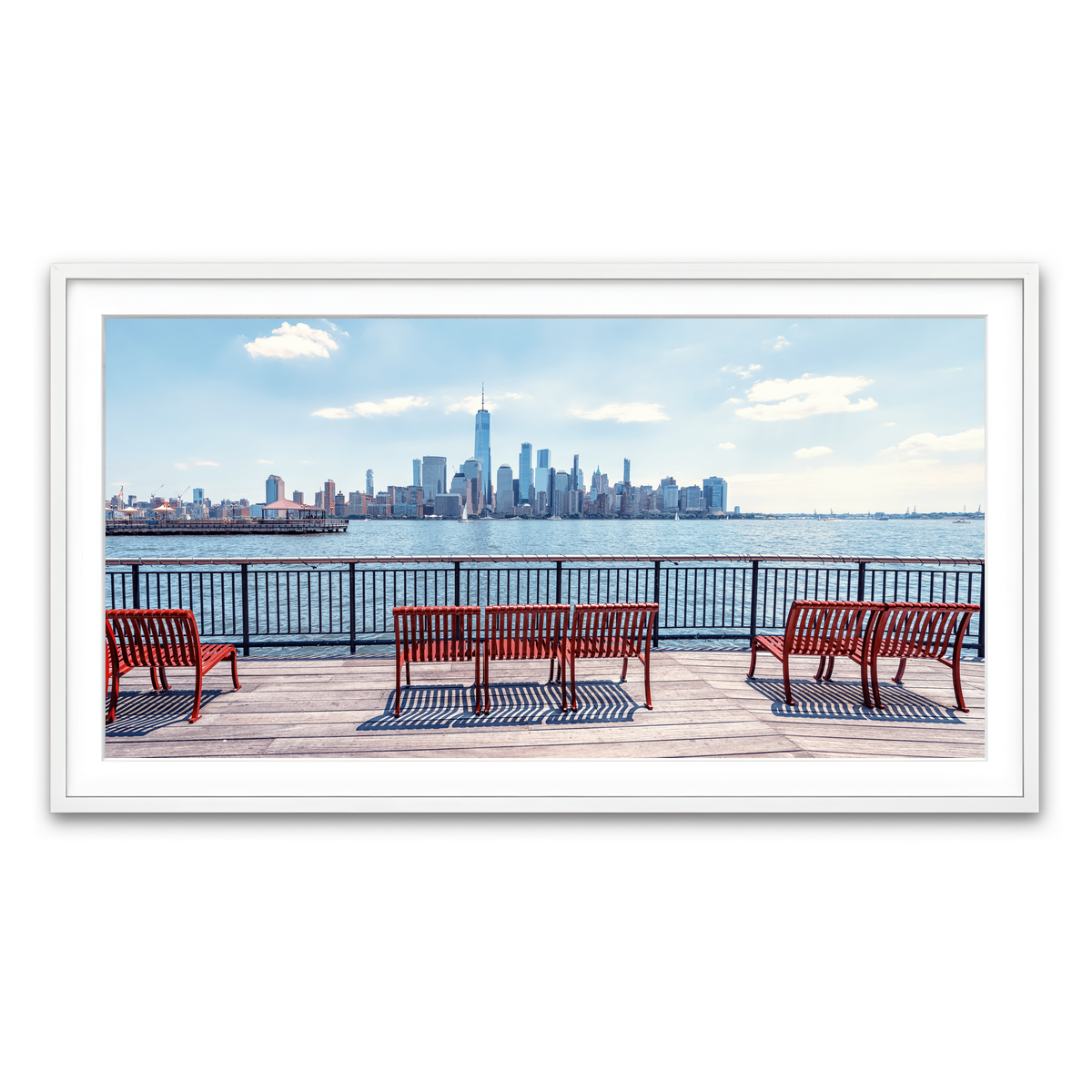 Framed Print 2x1 White