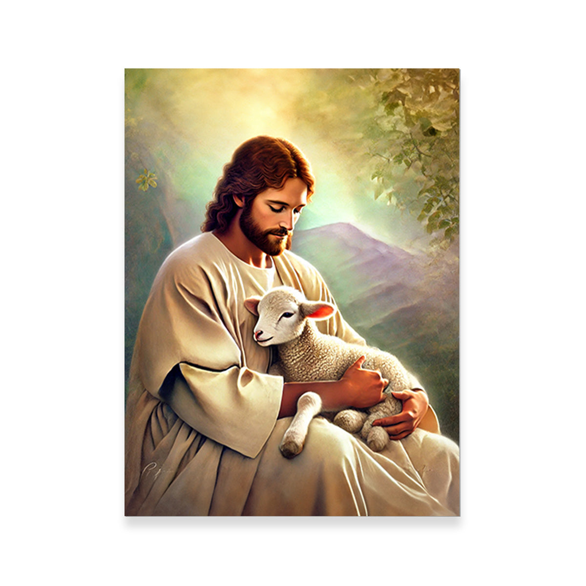 Jesus Holding Lamb Wall Art