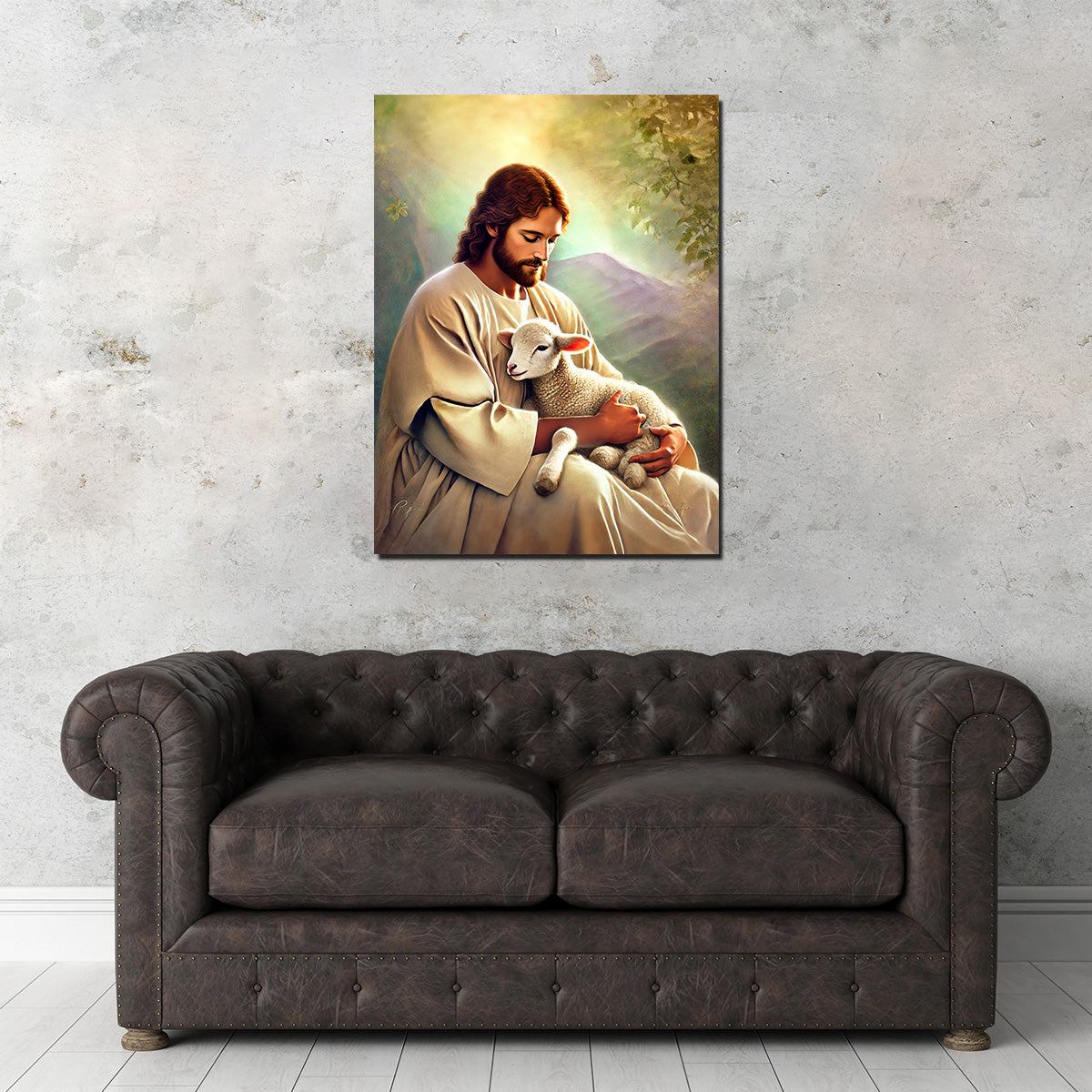 Jesus Holding Lamb Wall Art